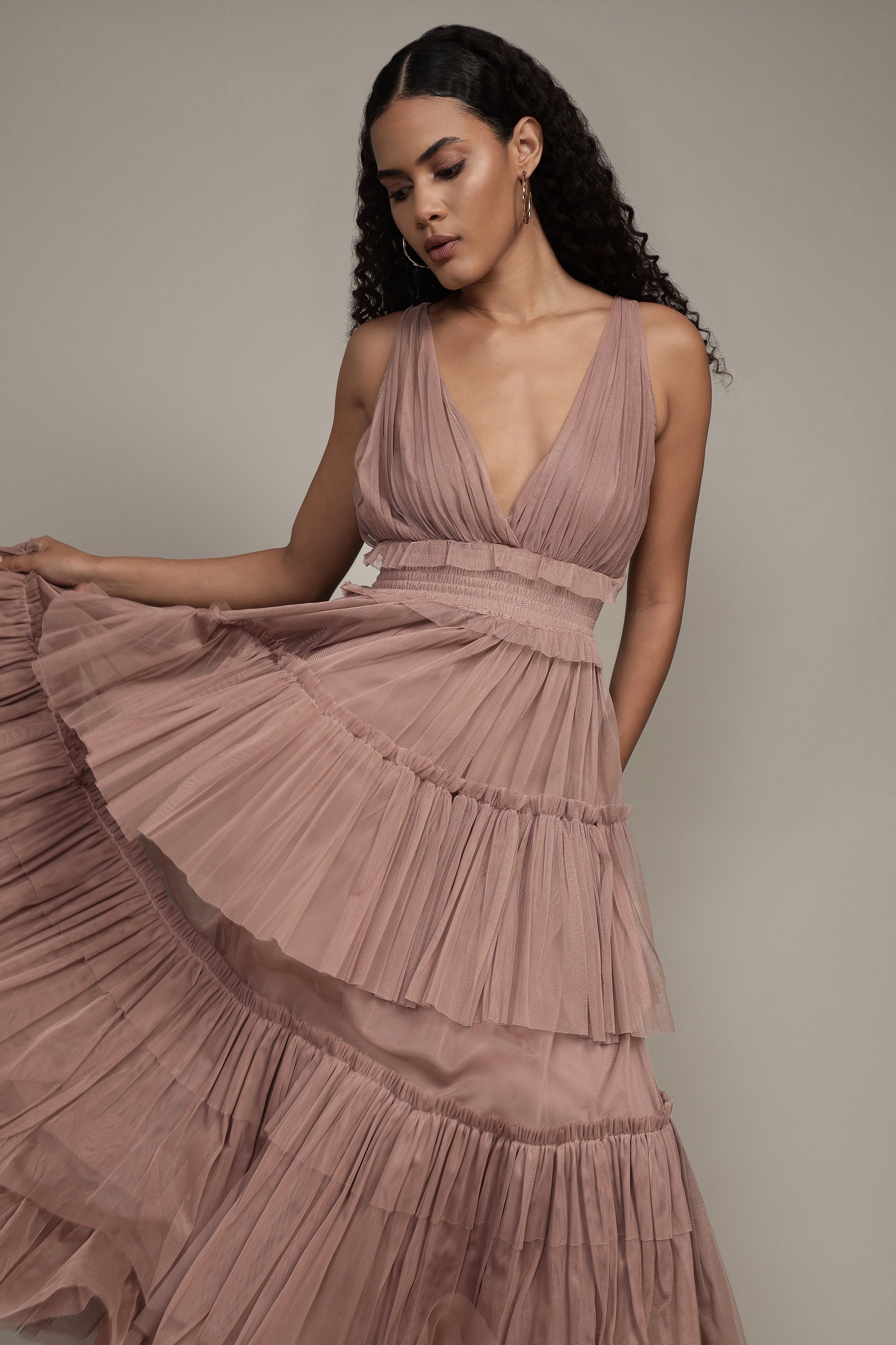 Luna Maxi Dress for Women - Elegant Taupe Long Summer Dress with Flowy Design | Perfect for Beach, Vacation, and Casual Outings