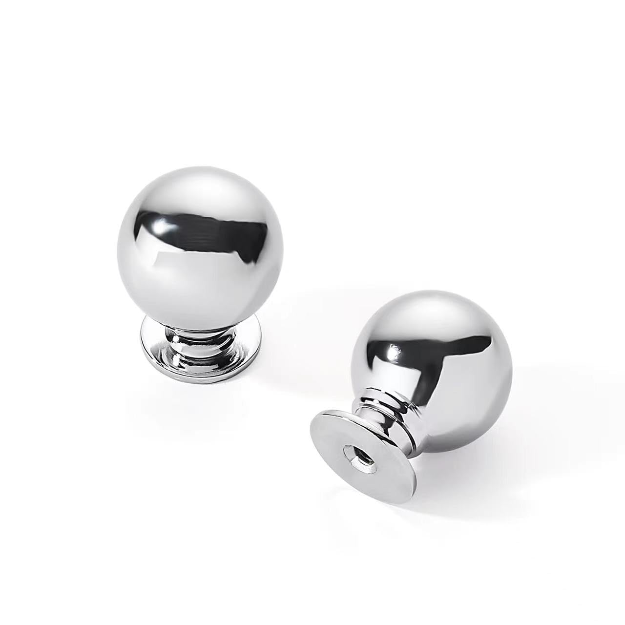 10 Pack 1 Inch Vintage Ball Polished Chrome Cabinet Knobs - Kitchen & Bathroom Hardware Drawer Pulls - Durable Cabinet Handles for Drawers, Cabinets & Furniture (Ideal for Home Renovation & DIY Projects)