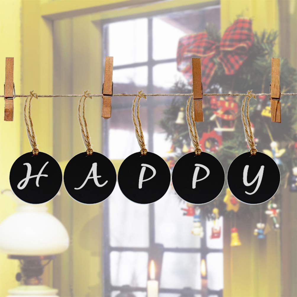 EXCEART 10Pcs Two-Sided Round Mini Hanging Chalkboard Signs - Message Board with Rope for Christmas, Wedding, Party Decor - Perfect for Home, Cafe, Classroom & Event Decorations