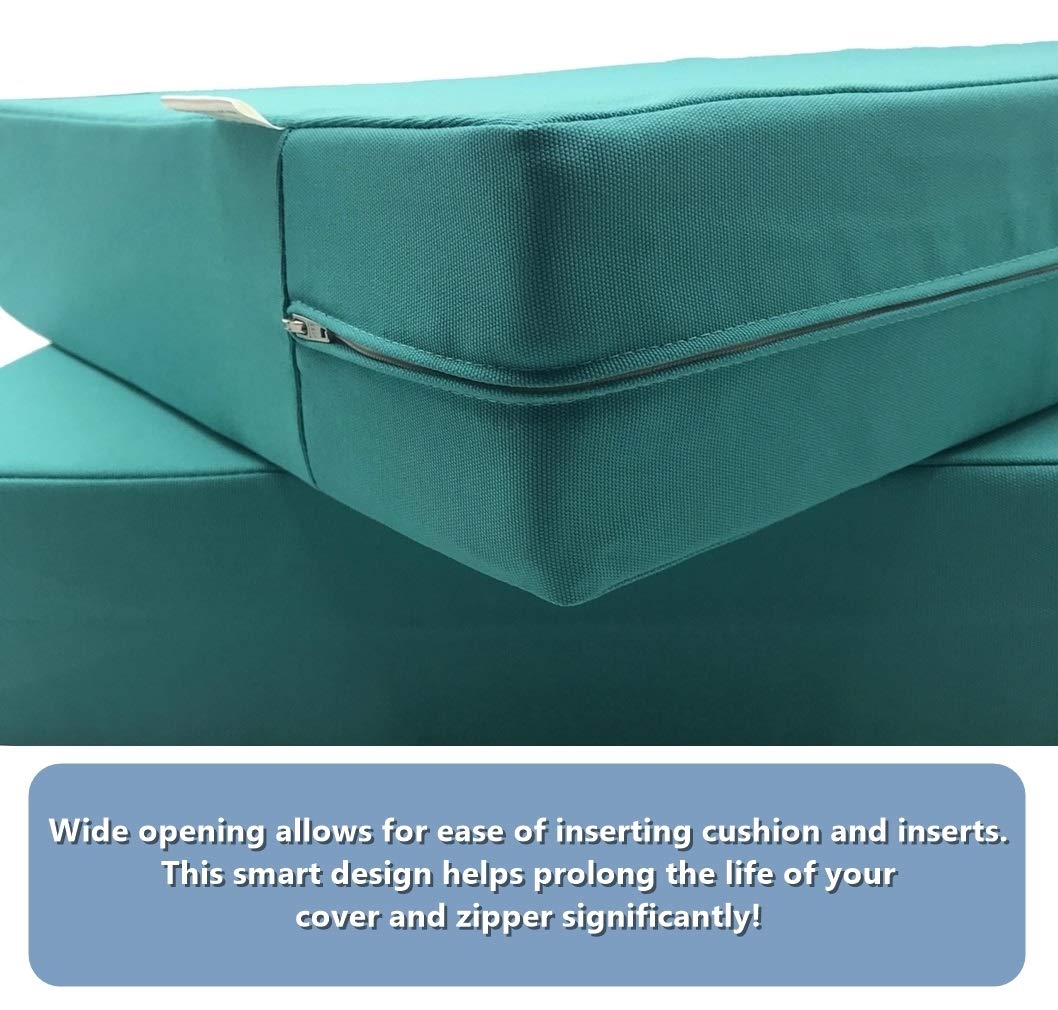 Waterproof UV-Resistant Patio Chair Cushion Cover - Indoor/Outdoor Use - Serenity Teal 20x18x4 - Perfect for Poolside, Garden, Deck & Patio Furniture Protection