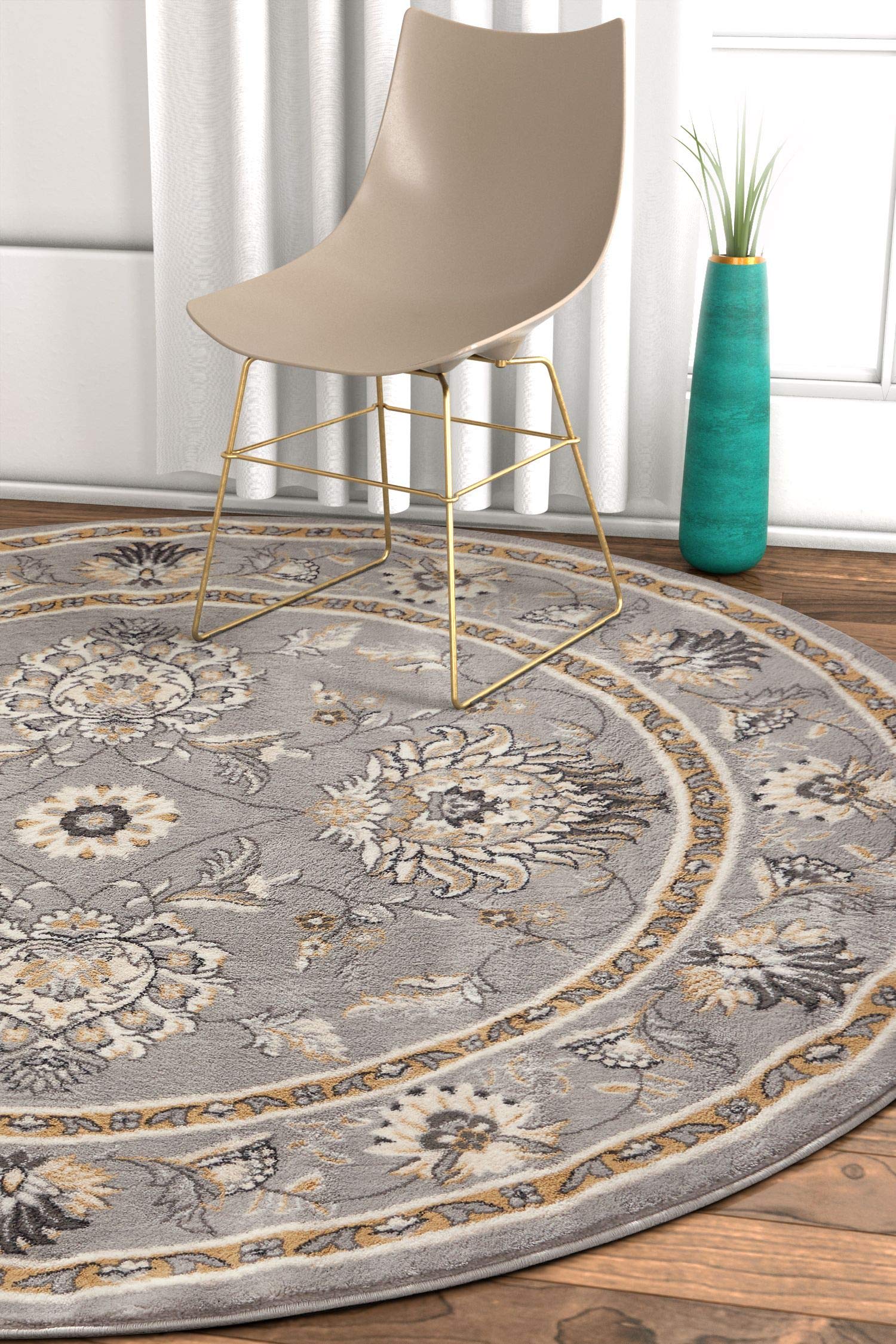 Well Woven Sultan Sarouk Grey Oriental 5'3