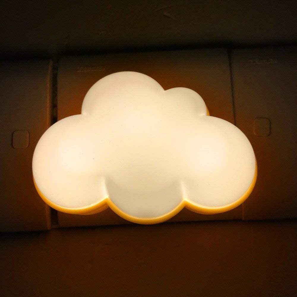 Smart LED Cloud Night Light with Light Sensor - Plug in Nursery Lamp for Baby & Kids Room, Children's Bedroom, Hallway - Soft Glow for Nighttime Feeding, Soothing Sleep & Safe Navigation