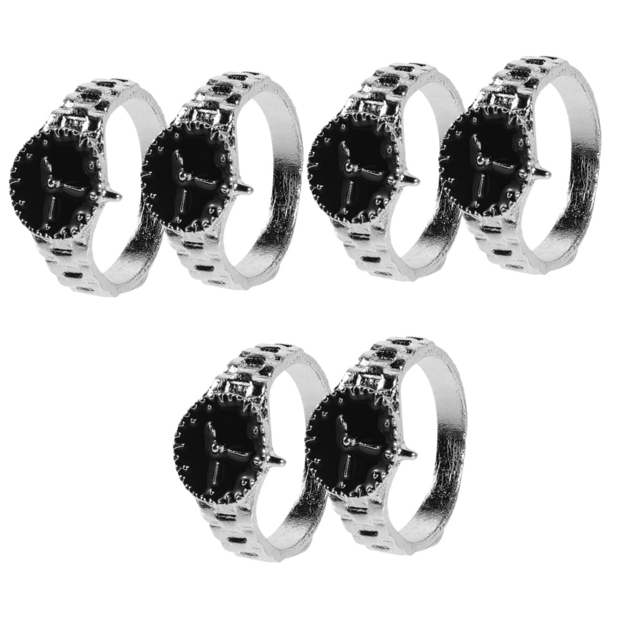 6 Pcs Miniature Metal Watch Props for Dollhouse - Tiny Doll Accessories, Wristwatch Models & Toddler Bracelet Watch - Perfect for Dollhouse Decor, DIY Crafts, and Collectible Displays