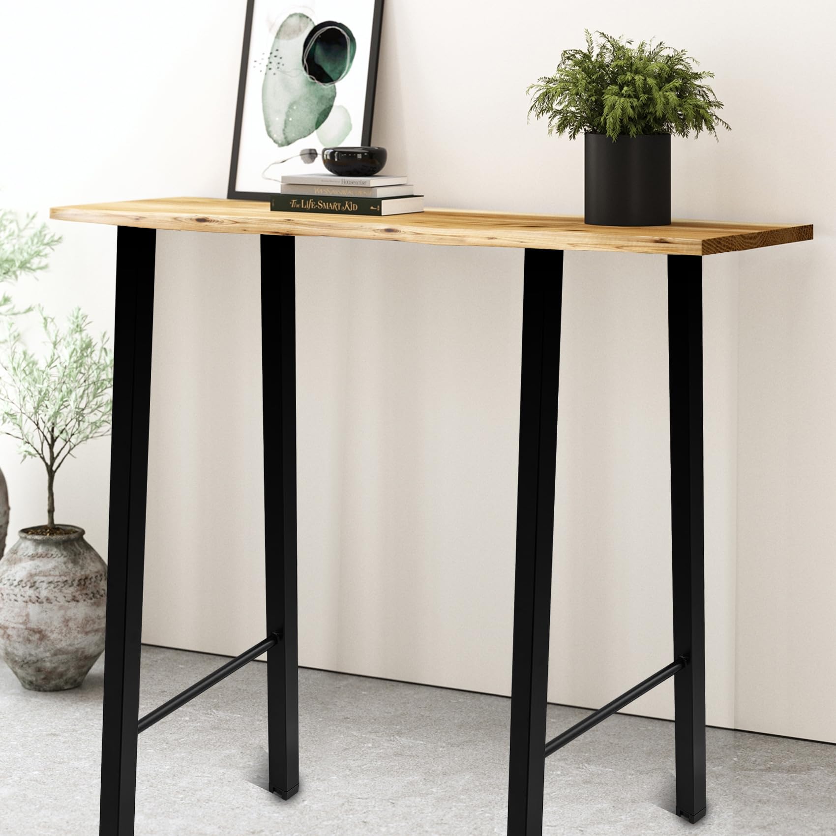 40 Inch Heavy Duty Metal Table Legs - Set of 2 Black Bar/Dining/Desk/Coffee Table Legs for Home, Office & Restaurant Furniture