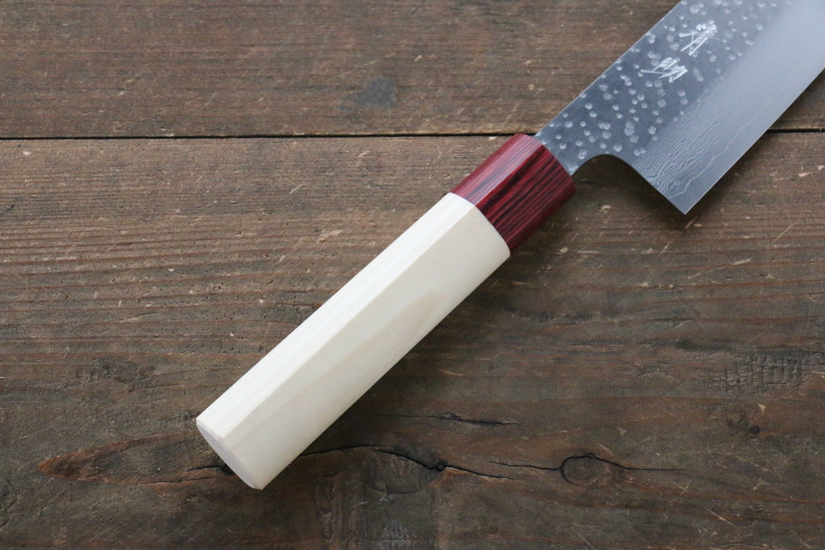 Premium Seisuke VG10 16-Layer Hammered Damascus Gyuto Chef Knife 210mm with Magnolia Wood Handle - Japanese Kitchen Knife for Professional Chefs & Home Cooking, Perfect for Slicing, Dicing & Meat Cutting