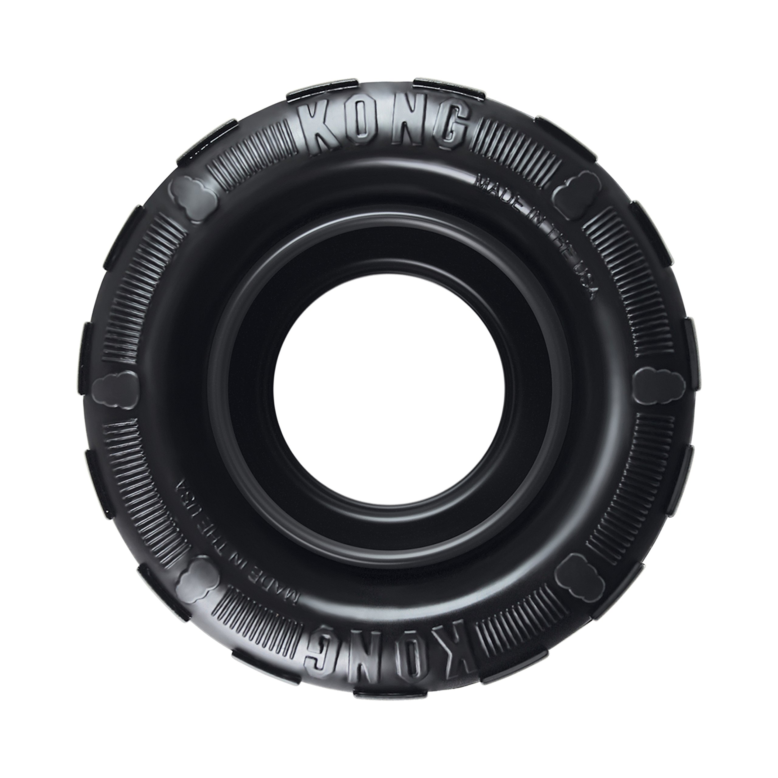 KONG Dog Chew Toy - Durable Rubber Tire Treat Dispenser for Aggressive Chewers - Interactive Puzzle Feeder for Large & Medium Dogs - Perfect for Teething, Boredom Relief & Training