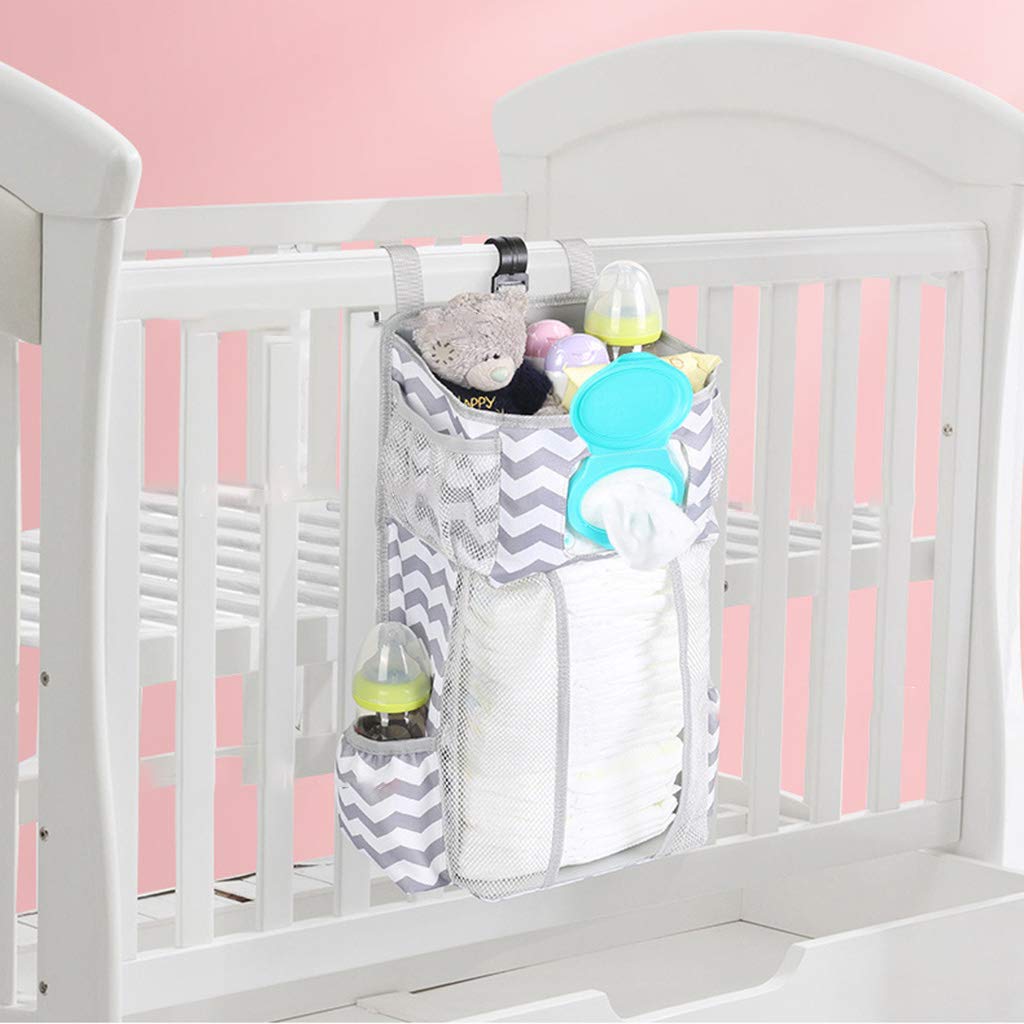 Baby Diaper Organizer - Hanging Storage Bags for Crib or Wall - Perfect for Nursery Organization & Diaper Changing Station