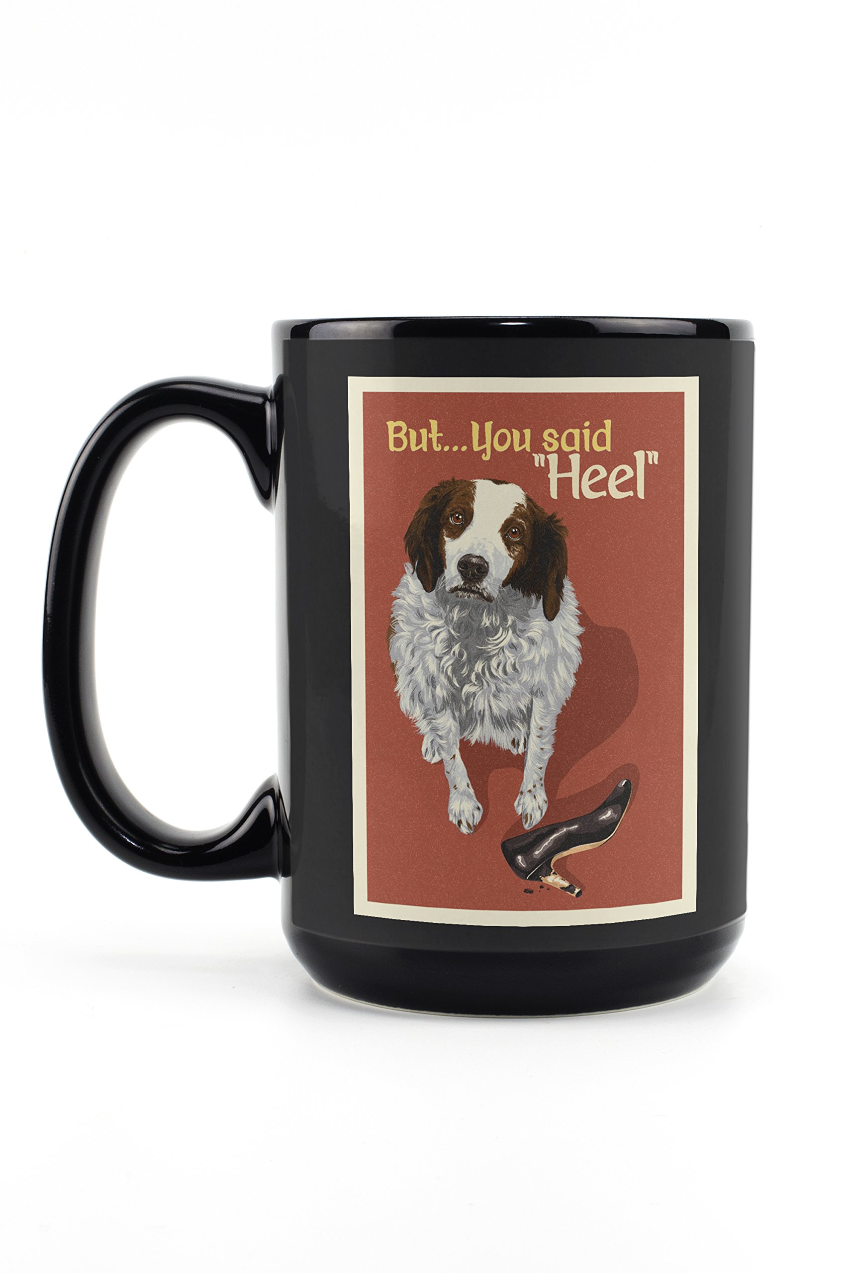 How to Speak Dog Heel? - 15oz Black Ceramic Coffee Mug for Tea & Coffee - Dishwasher & Microwave Safe - Perfect for Pet Lovers & Dog Training Enthusiasts