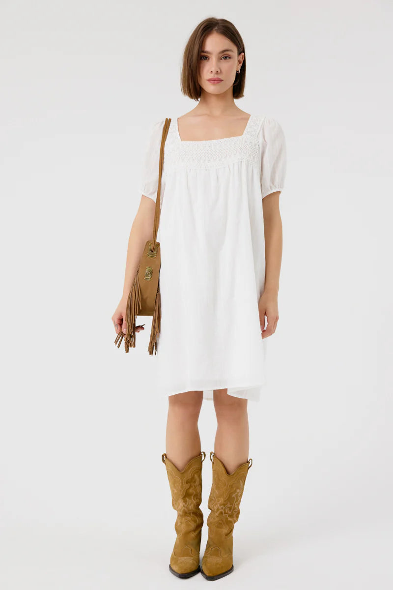 Emerson Mini Dress - White | Elegant & Stylish Women's Summer Dress for Casual Outings & Parties