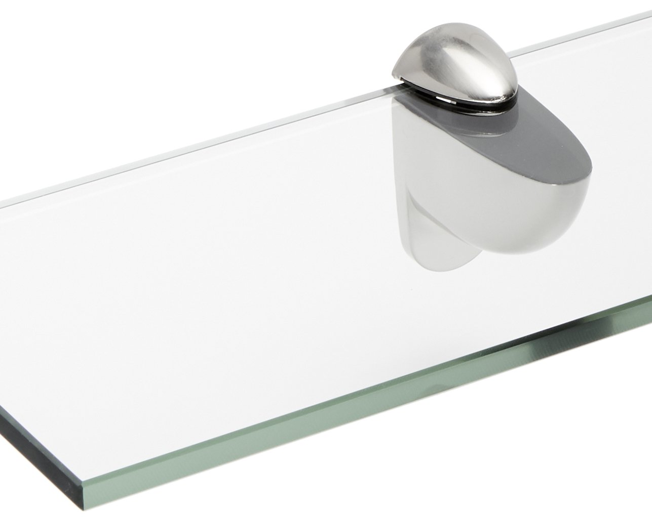 Spancraft Glass Heron Floating Shelf - Brushed Steel Finish - 10 x 27 Inches - Modern Wall Shelf for Bathroom, Kitchen, Living Room & Office Decor