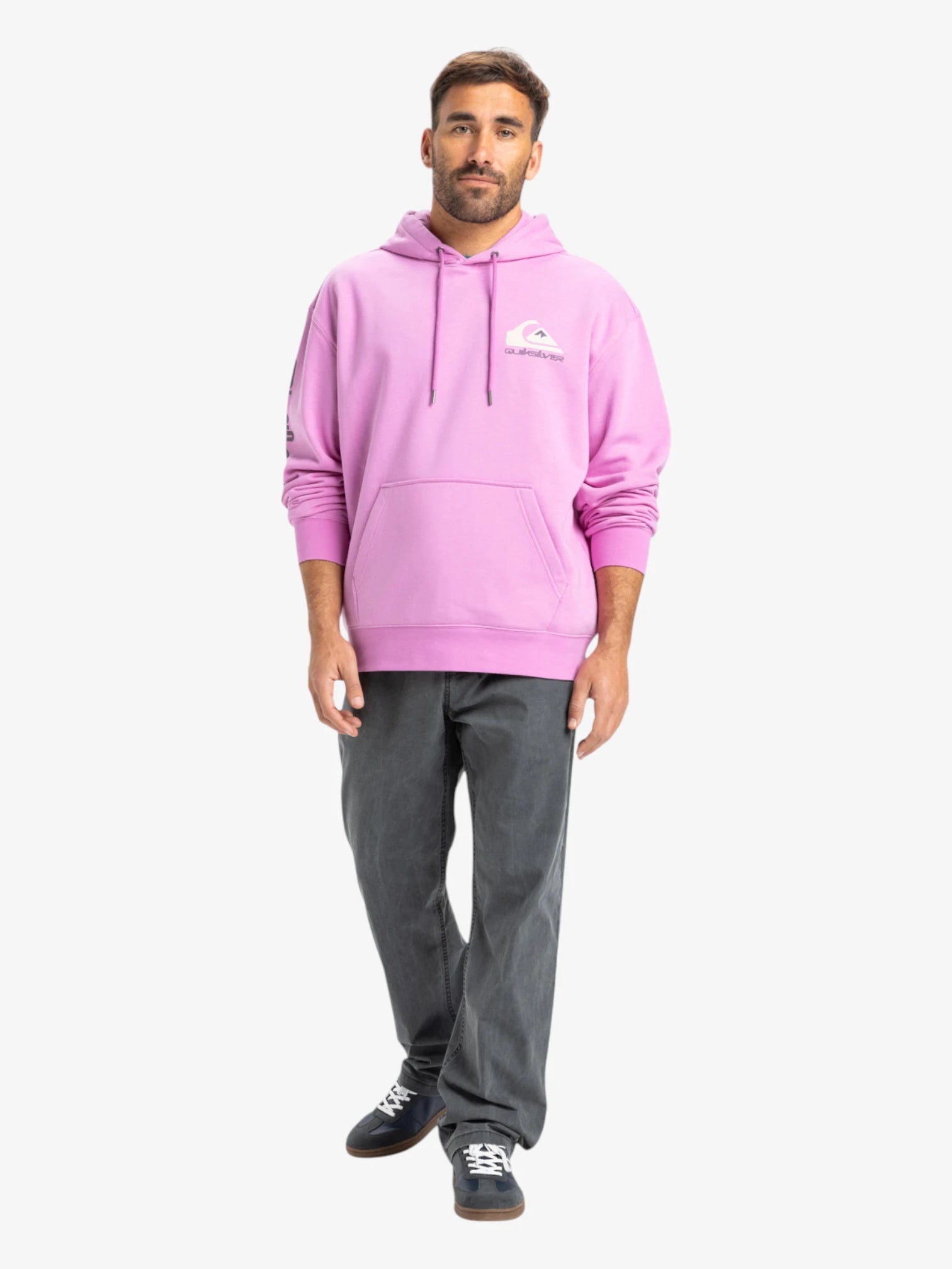 Quiksilver Omni Logo Pink Hoodie - Women's Casual Pullover Sweatshirt for Outdoor Activities & Everyday Wear