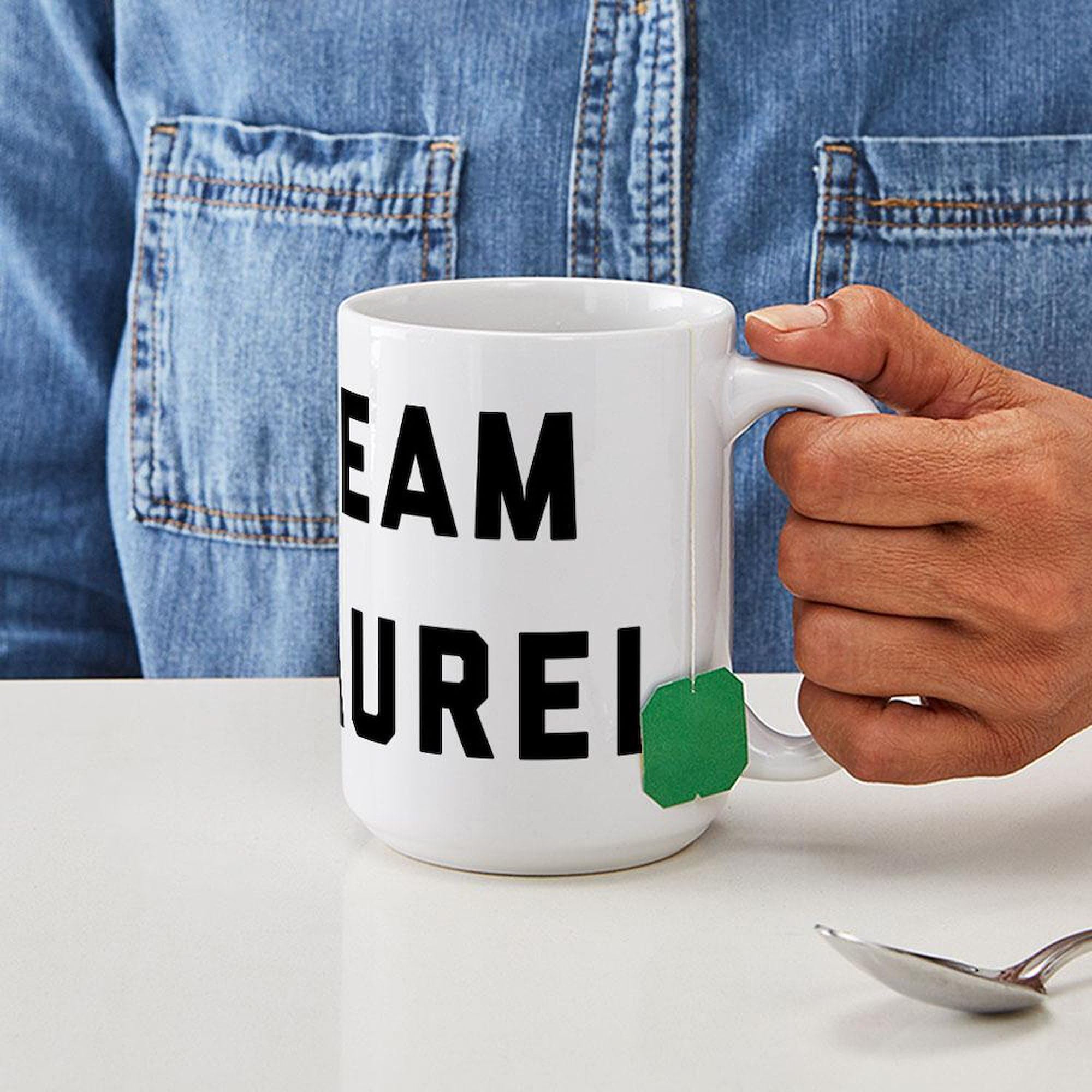 Team Laurel 15 oz (444 ml) Ceramic Coffee Mug - Insulated Travel Mug for Office, Home & Camping - Funny Gift for Sports Fans & Coffee Lovers