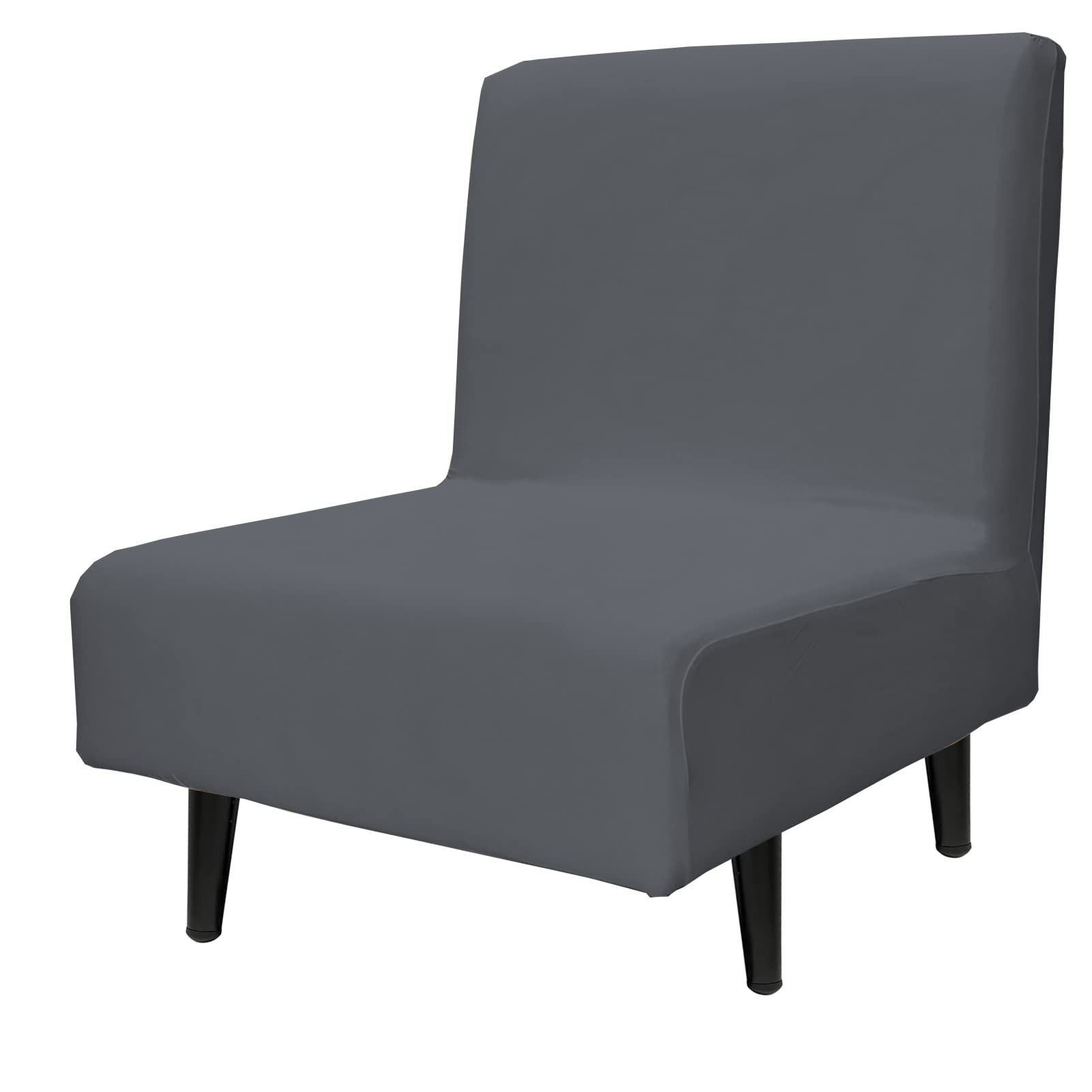 ZC MALL Stretch Spandex Armless Accent Chair Slipcover - Elastic Furniture Protector for Dining, Living Room & Office Chairs (Grey) | Perfect for Home Decor, Guest Seating & Reception Areas