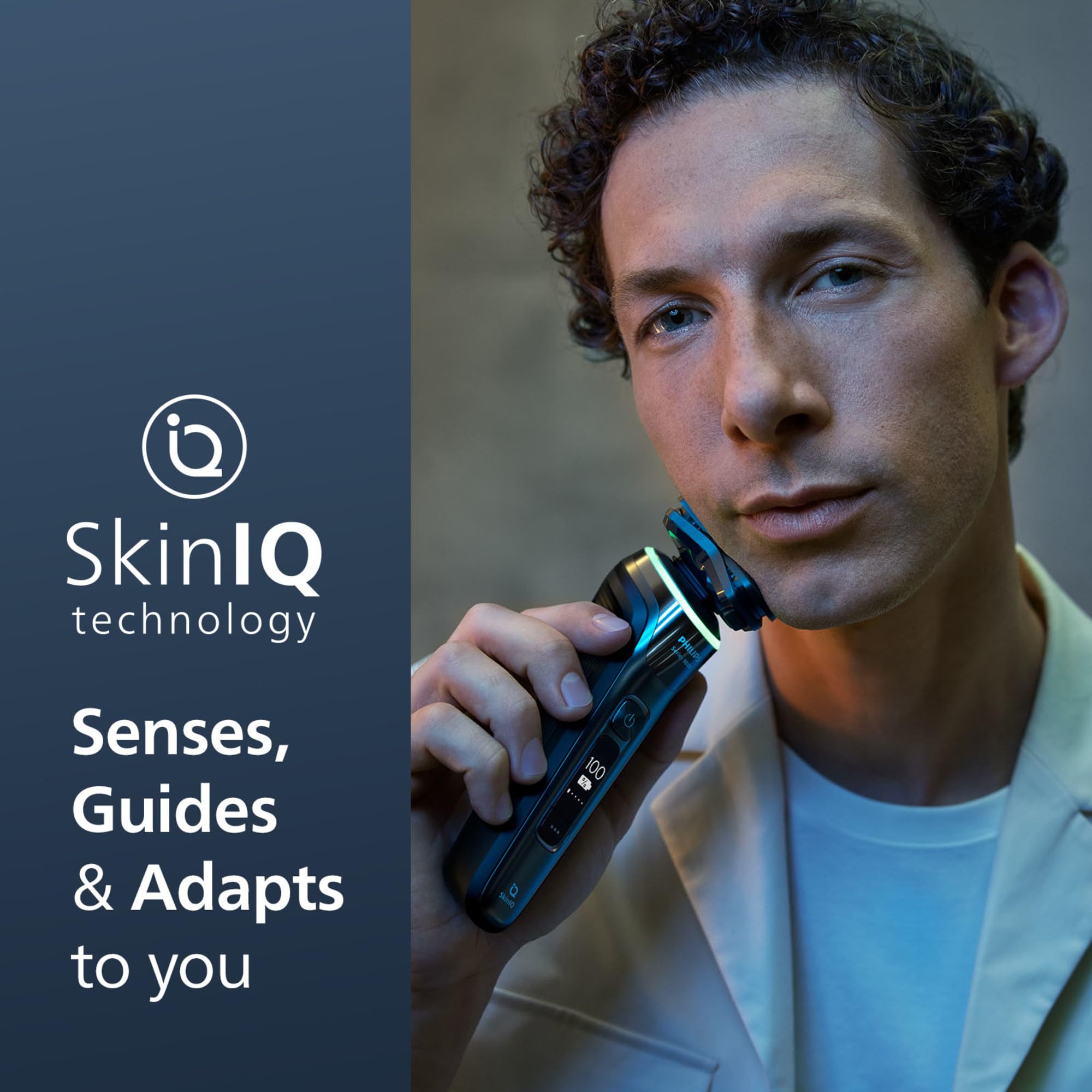 Philips Series 9000 Wet & Dry Electric Shaver with Pressure Guard Sensor & Dual Steel Precision Blades - AMZ Exclusive Black (S9986/58) - Perfect for Travel & Daily Grooming
