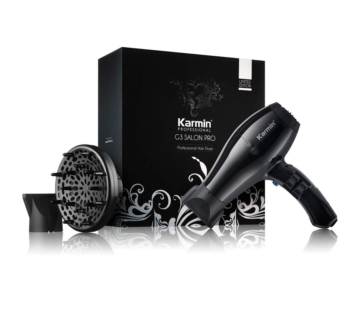 Karmin G3 Salon Pro Professional Ionic Negative Ion Ceramic Hair Dryer - 2000W Fast Drying Blow Dryer with Diffuser & 2 Nozzles, 2 Speed & 3 Heat Settings for Salon-Quality Styling at Home - Perfect for Daily Hair Care, Salon Styling, and Travel Use