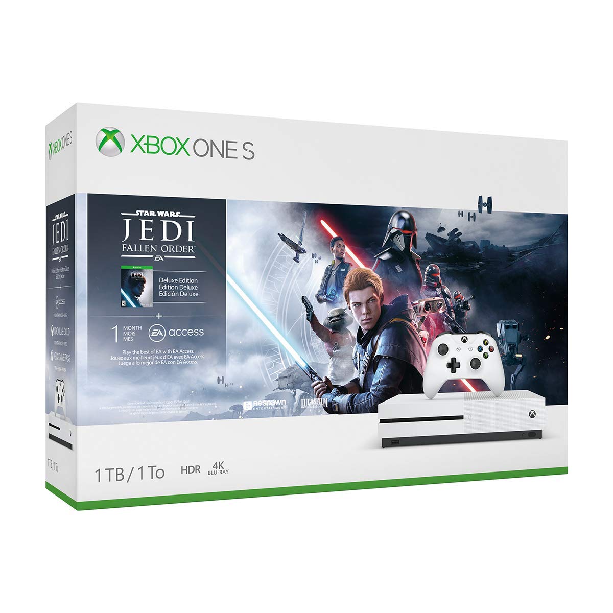 Refurbished Xbox One S 1TB Console with Star Wars Jedi: Fallen Order Bundle - Gaming Console for Home Entertainment & Action-Adventure Game Lovers