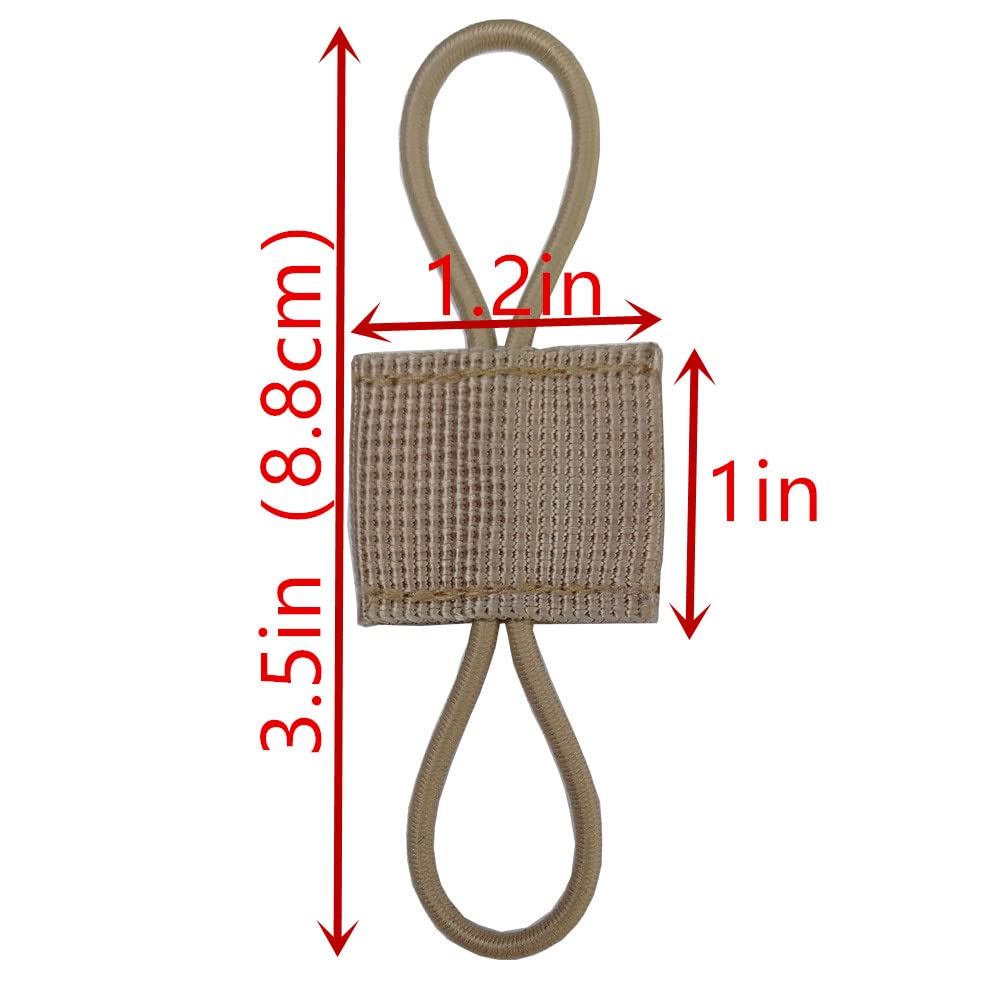 12 Pack Tactical Binding Retainer Clips - MOLLE Webbing Gear Holder, Elastic Buckle Straps for Tactical Vests, Backpacks & Bags | Durable Military-Grade Fasteners for Outdoor, Hiking & Camping Gear Organization (Khaki)