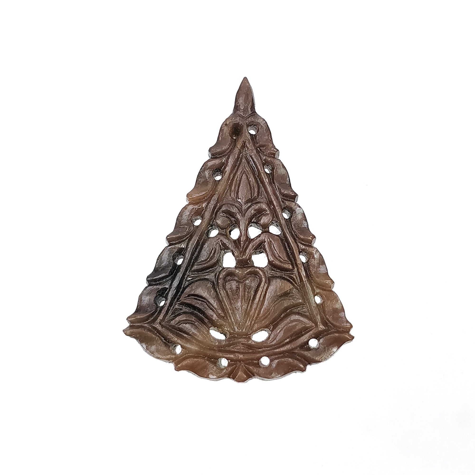 Natural Untreated Golden Brown Chocolate Sapphire Gemstone Carving - 22.31cts Hand-Carved Triangle (36x26mm) for Pendant Jewelry | Unique Gemstone Gift for Birthdays & Special Occasions | Perfect for Necklace, Bracelet & DIY Jewelry Making