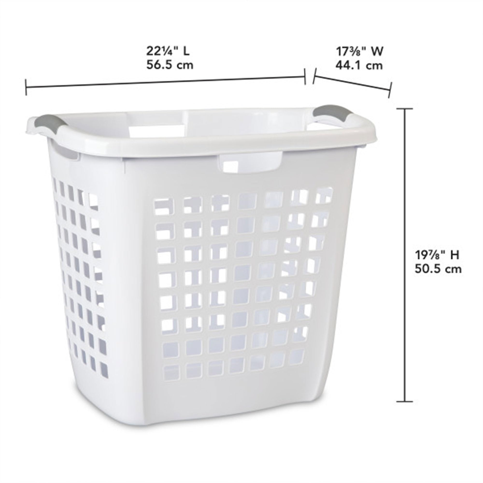 Sterilite Ultra Easy Carry Laundry Hamper with Comfort Handles - White Plastic Clothes Basket for Bedroom & Laundry Room - 12-Pack - Perfect for College Dorms, Apartments and Home Organization