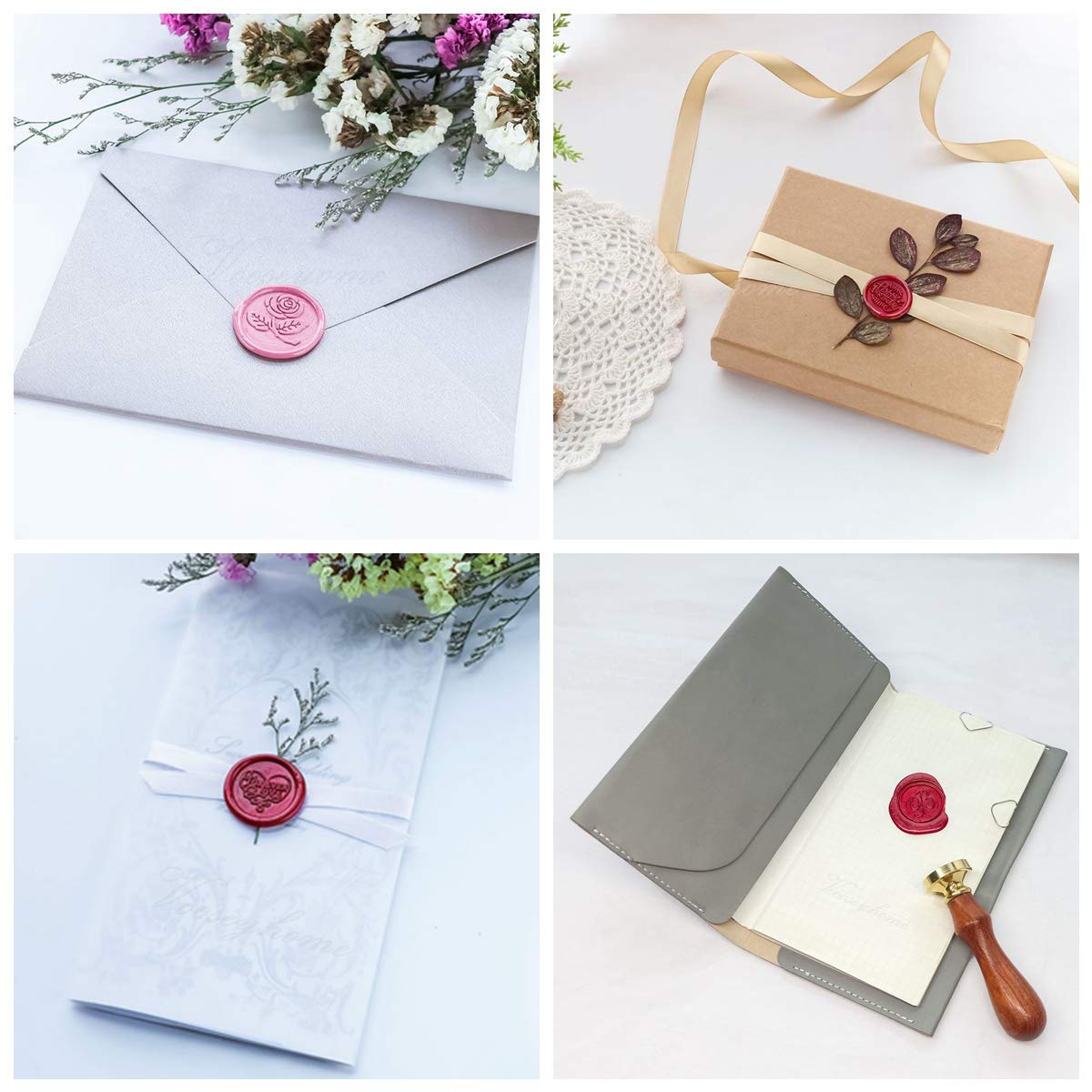 Lily of The Valley Floral Wax Seal Stamp Kit - Elegant Botanical Wax Seals for Wedding Invitations, Birthday Cards & Envelope Decorations | Perfect for DIY Scrapbooking, Gift Wrapping & Special Occasions