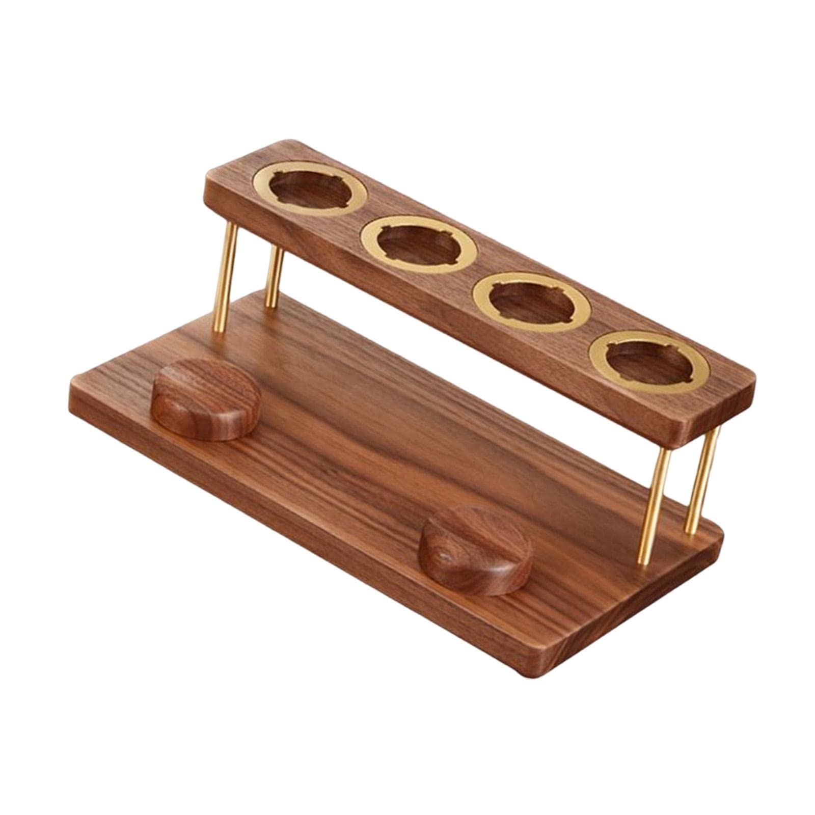 Amazing Wooden Curling Iron Holder Stand - No Drill Installation, 4-Hole Desktop Organizer for Hair Styling Tools - Perfect for Bedroom, Salon & Travel Accessories Storage