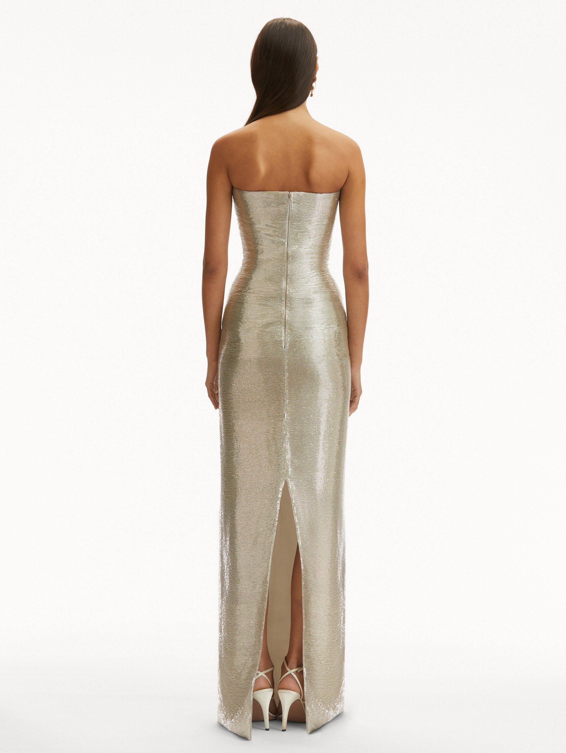 Elegant Rosette Bugle Bead Column Gown for Women - Formal Evening Dress for Prom, Wedding, and Black Tie Events