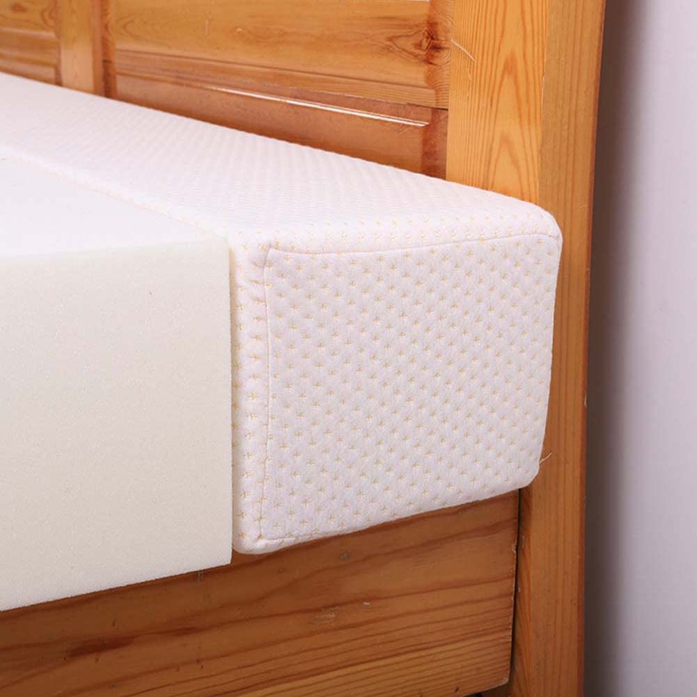Long Bed Gap Filler Pillow for Single/Double/King Size Beds - Soft Headboard Cushion & Bedside Protector (120cm/150cm/180cm/200cm) - Thick Armrest Support Pillow for Sofa & Bed - White (120x10x15cm) - Perfect for Bedroom Safety, Comfort & Gap Protection