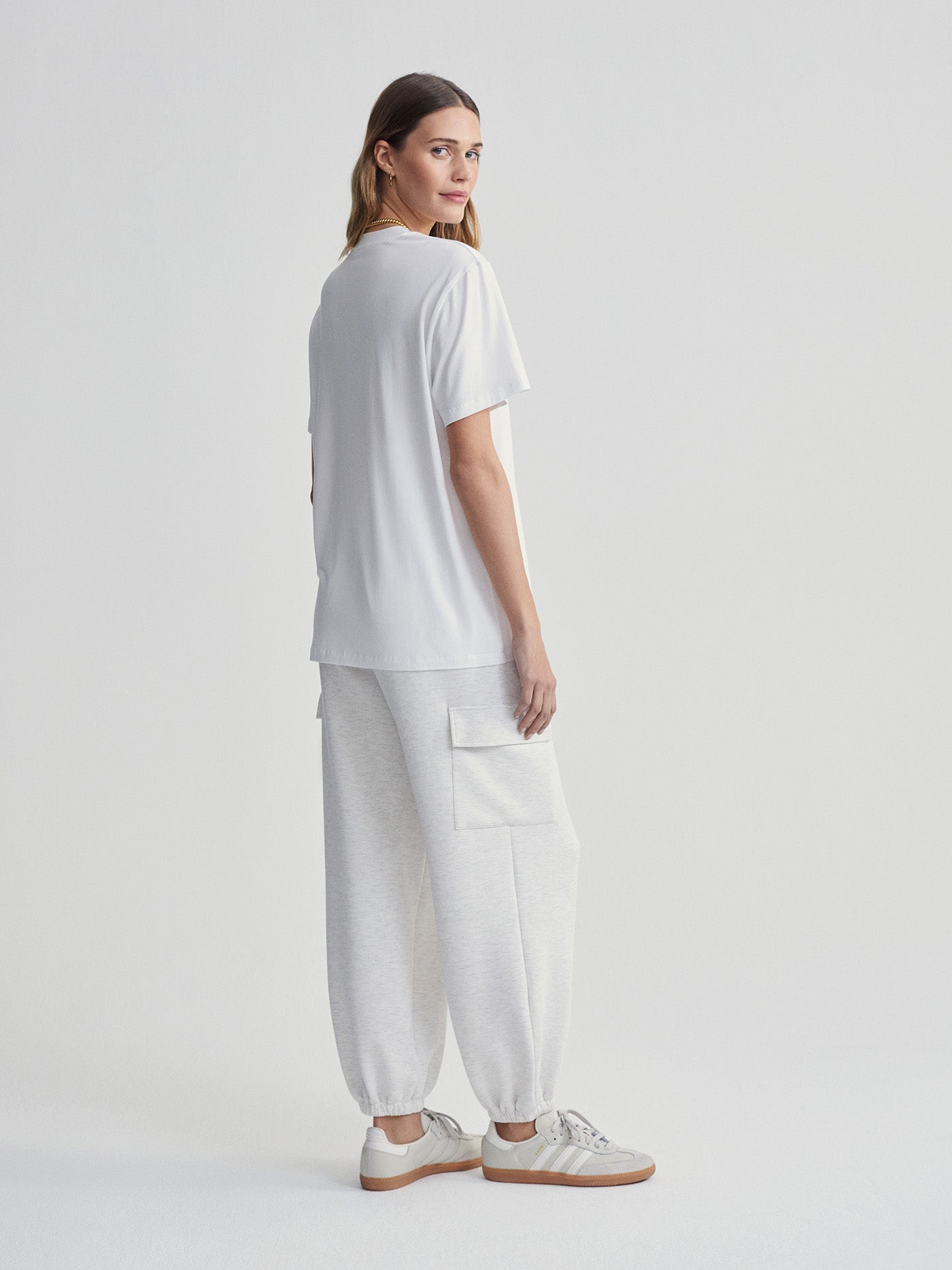 Varley Leighton Boyfriend Tee - Women's Oversized Cotton T-Shirt in White | Casual Loungewear, Streetwear & Everyday Comfort