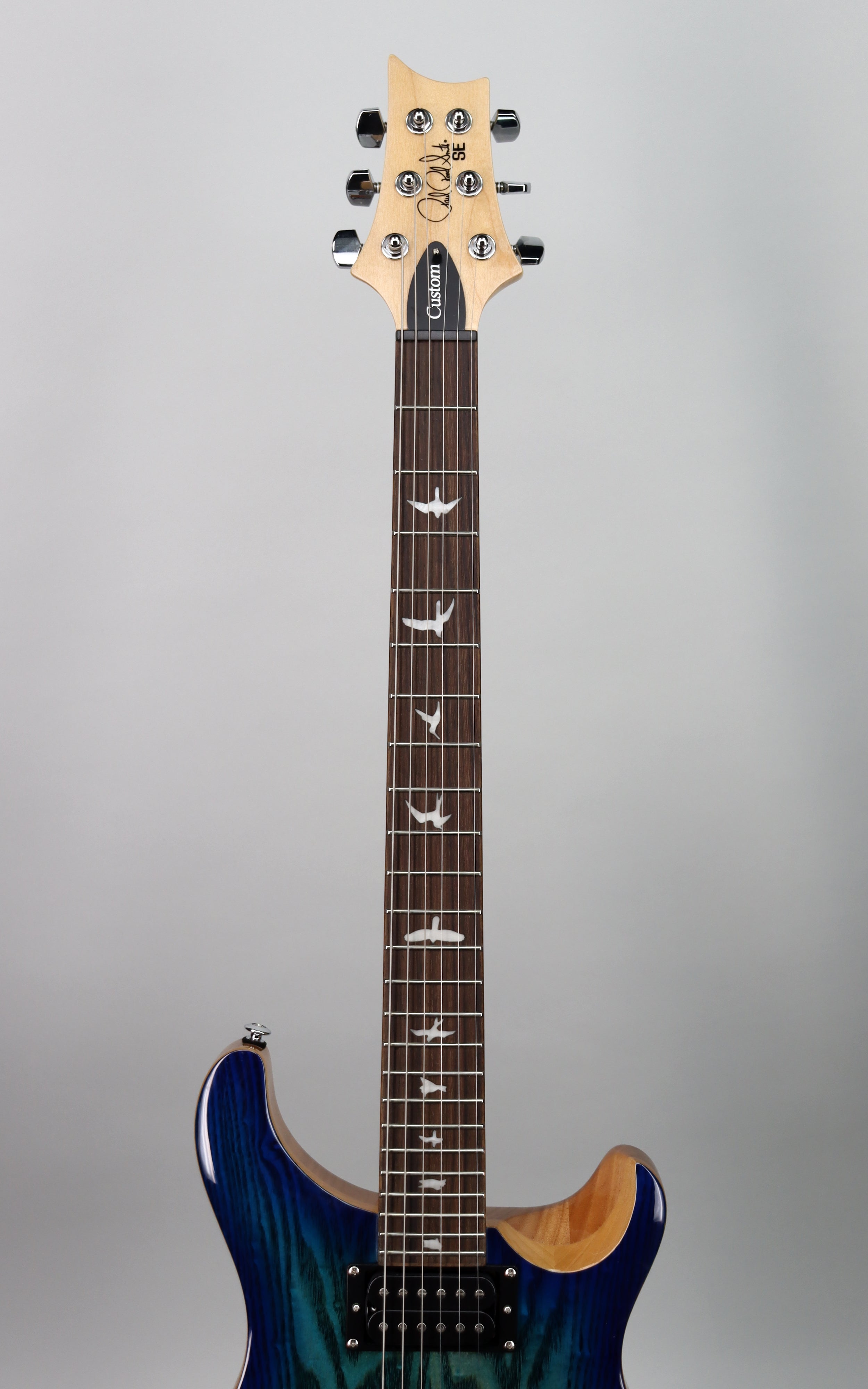 Paul Reed Smith SE Custom 24 Limited Edition Electric Guitar - Swamp Ash Burl Top in Lake Blue Finish | Professional Grade for Stage & Studio Performances