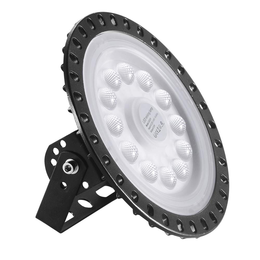 CHUNNUAN UFO LED High Bay Light 50W 5000LM 6500K Daylight - Super Bright Waterproof Industrial Lighting for Factory, Warehouse, Workshop - Energy Efficient & Durable LED Shop Light for Commercial & Industrial Use