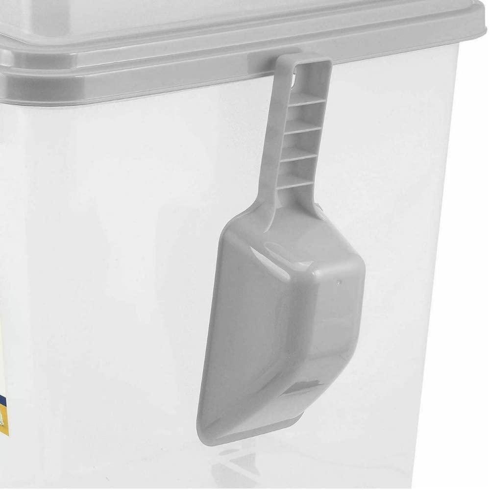 Prime Paws 3-Piece Airtight Pet Food Storage Container with Measuring Scoop - BPA-Free Plastic Dry Food Dispenser for Dogs & Cats - Keep Kibble Fresh (Grey) - Perfect for Kitchen, Pantry & Pet Feeding Areas