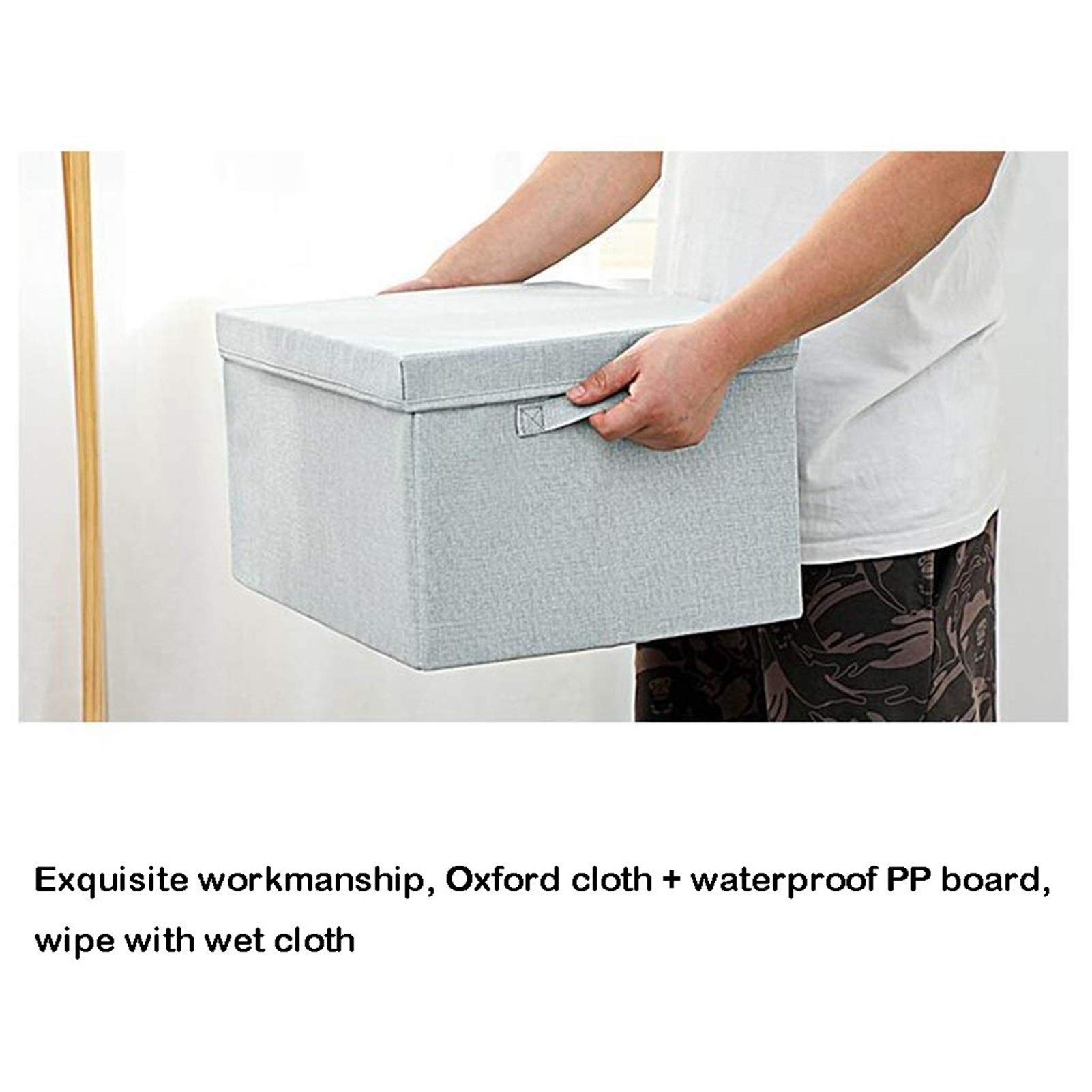 Foldable Fabric Storage Bins with Lids & Handles - 4-Pack Gray Rectangle Organizer Boxes for Closet, Shelf, Home & Office Organization - Perfect for Bedroom, Kids' Room, and Laundry Storage