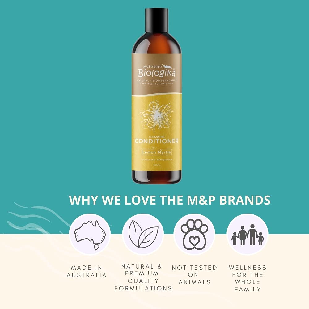 Biologika Lemon Myrtle Hair Conditioner for Oily Scalp - 16.9 fl oz Natural Deep Moisturizing Treatment - Perfect for Daily Use & Post-Workout Hair Care