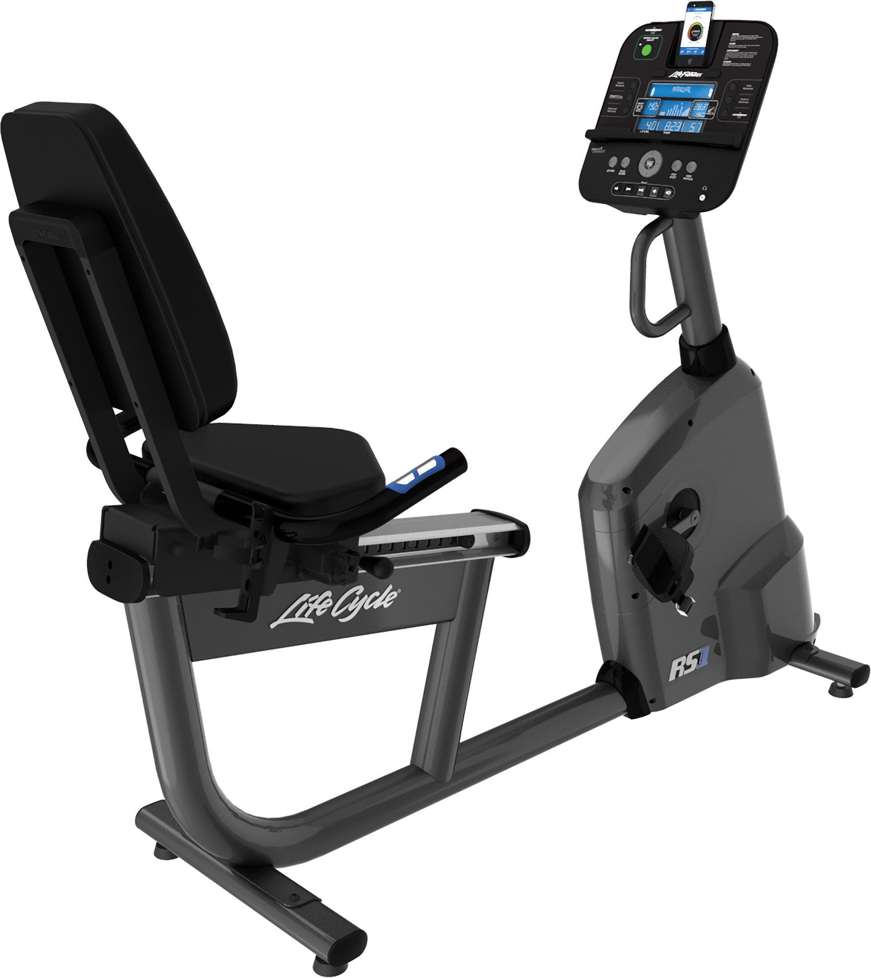 Life Fitness RS1 Recumbent Exercise Bike for Home Gym - Low-Impact Cardio Workout for Seniors & Rehabilitation - Compact Indoor Cycling Machine for Small Spaces