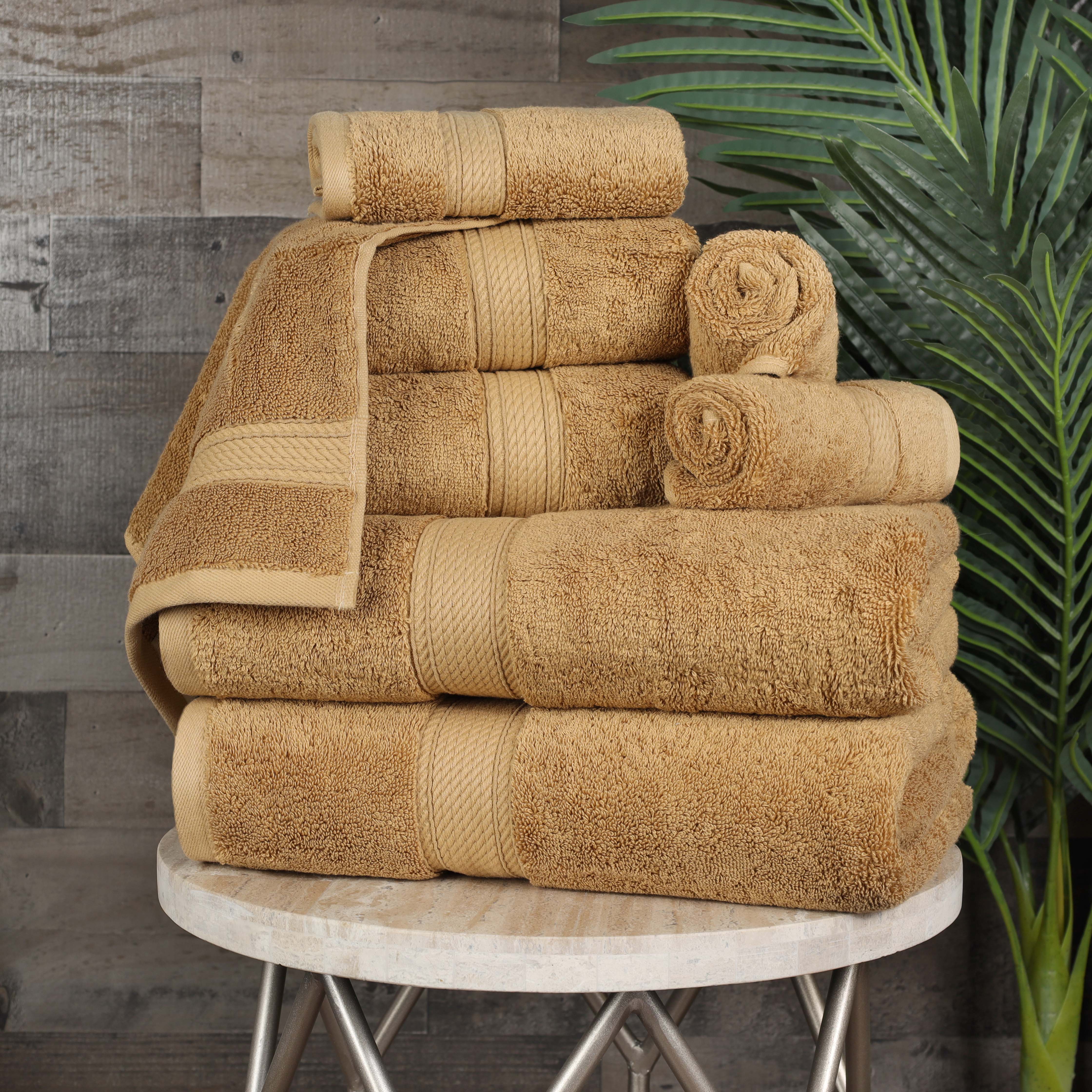 Premium 8-Piece Egyptian Cotton Towel Set - Ultra Soft, Heavyweight & Plush for Bath, Spa & Luxury Home Decor
