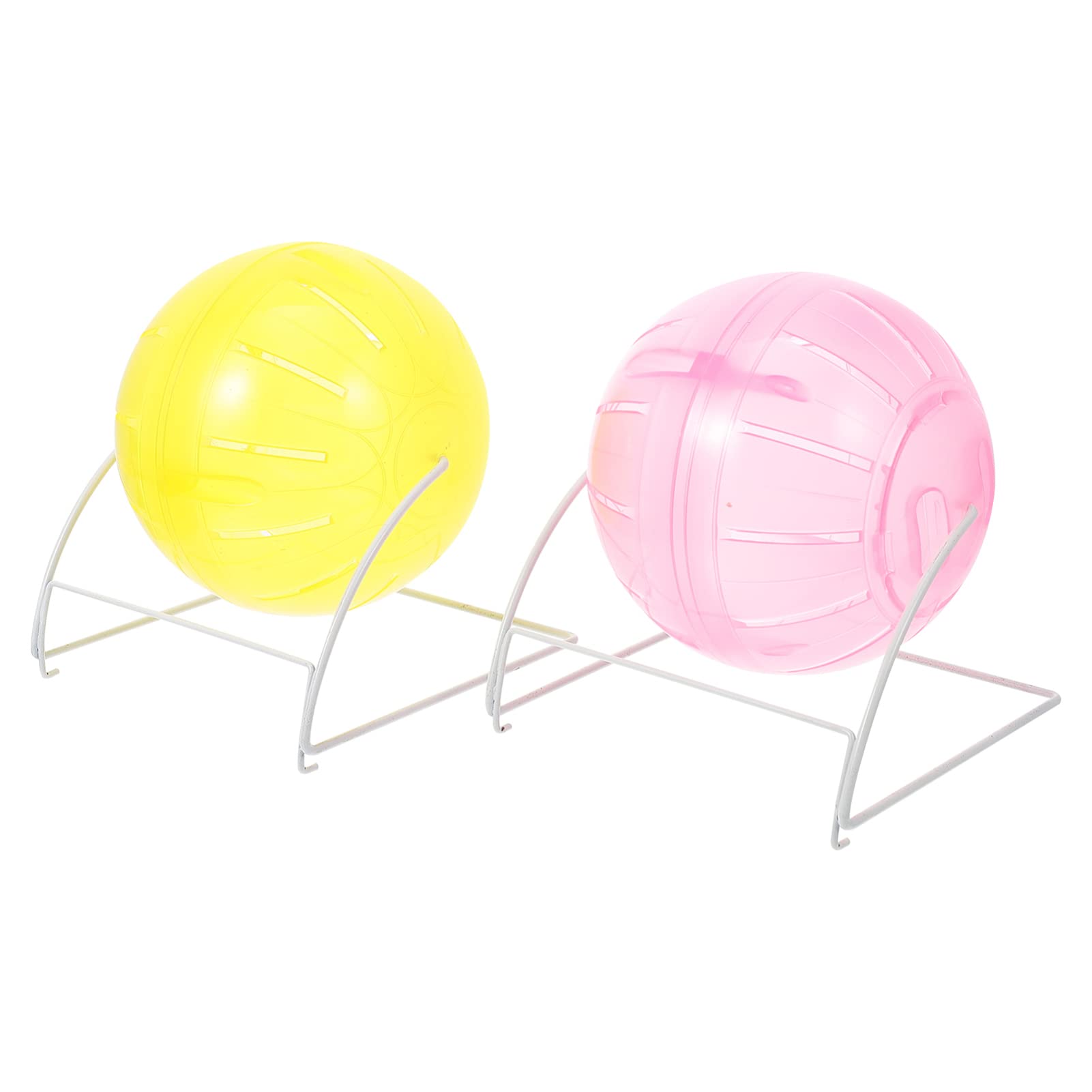 STOBOK 2-Pack Hamster Exercise Balls & Running Wheels - Colorful Small Pet Exercise Toys for Hamsters, Gerbils & Mice - Fun Indoor Activity & Workout for Small Pets
