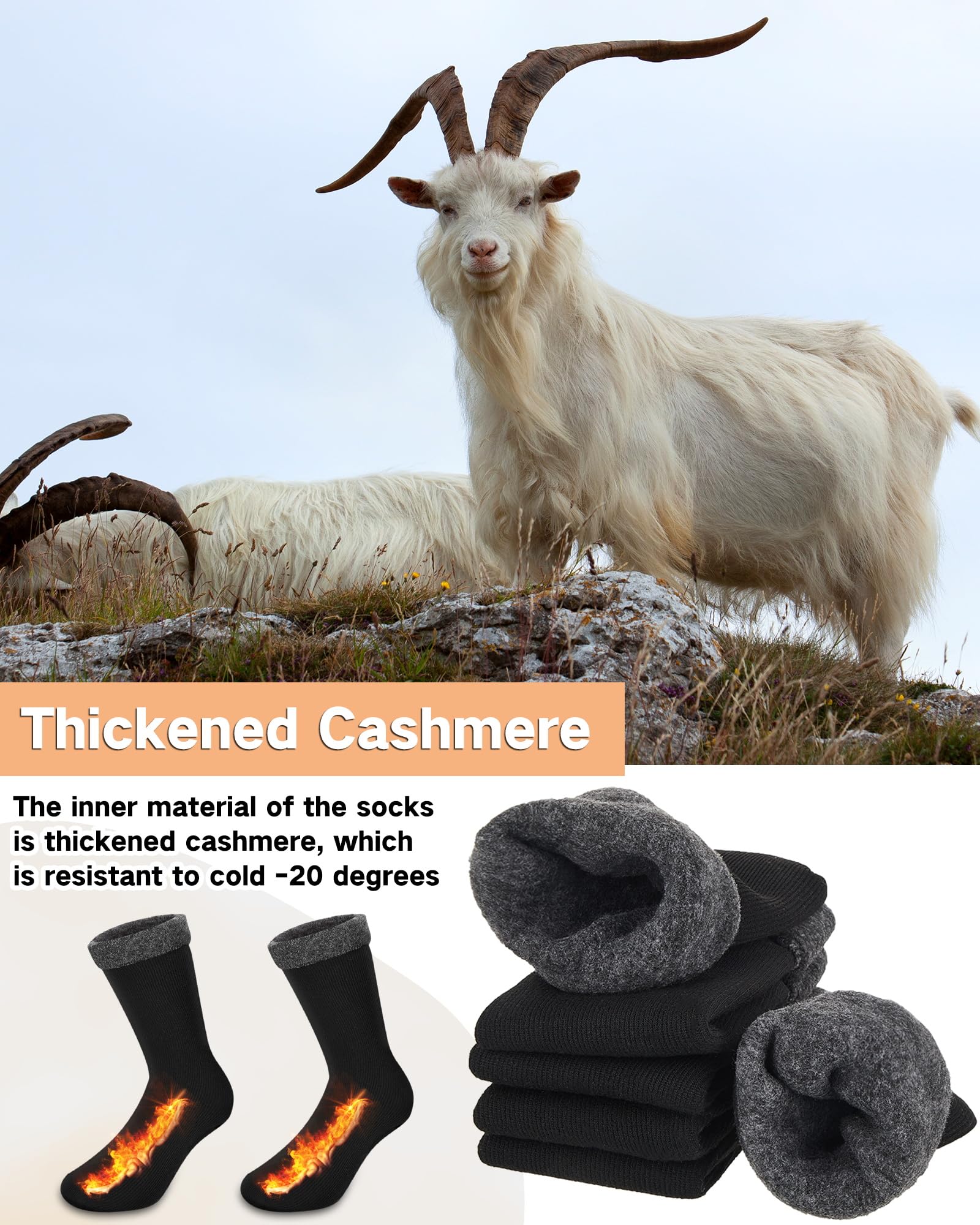 72 Pairs Thermal Socks Bulk - Thick Winter Socks for Men & Women - Unisex One Size - Warm Wool Blend for Cold Weather - Perfect for Homeless Care Packages, Outdoor Activities & Daily Winter Wear