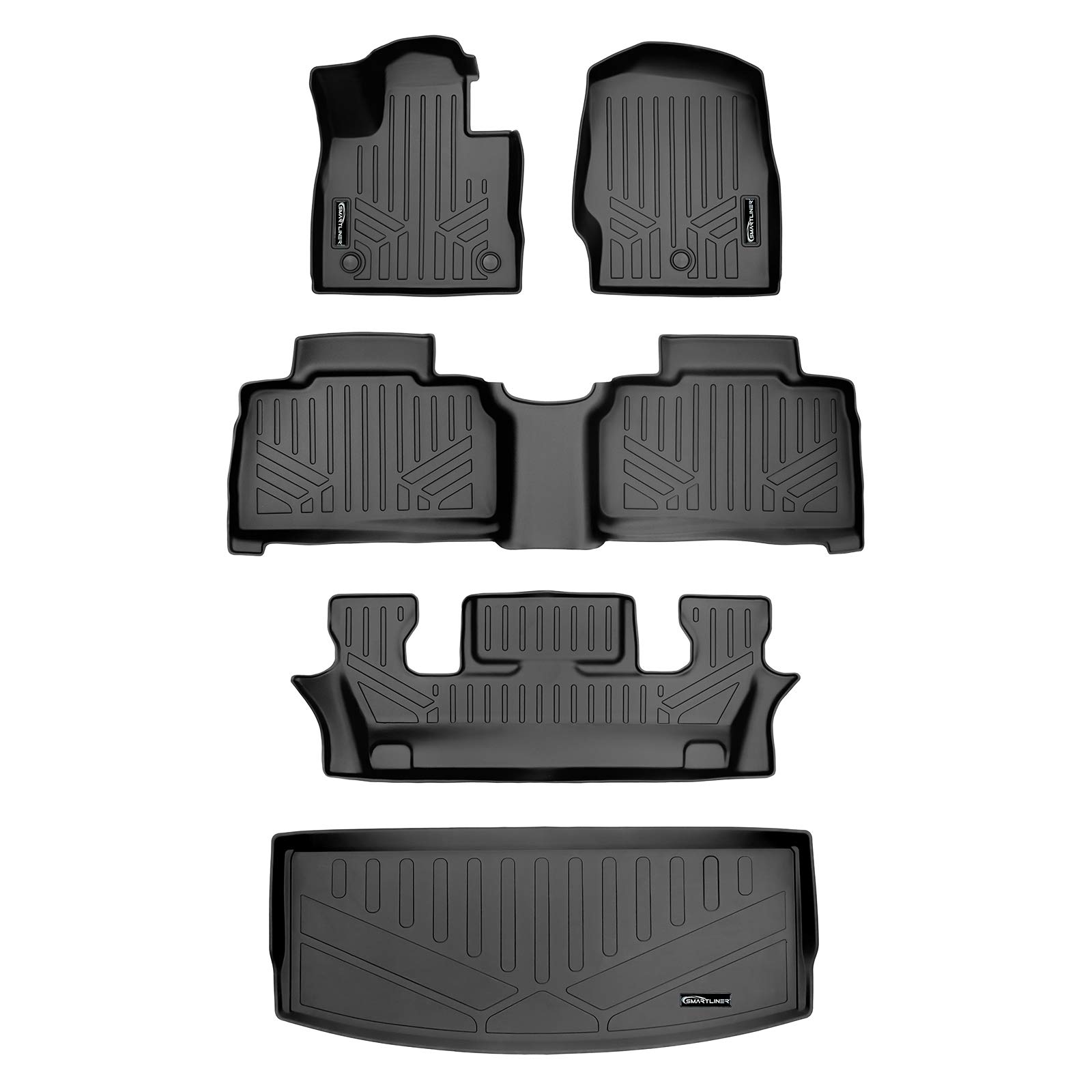Premium SMARTLINER All-Weather Floor Mats & Cargo Liner Set (3 Rows) - Perfect Fit for 2020-2023 Ford Explorer 6-Passenger Models with Bucket Seats | Durable Protection for SUV Interior | Ideal for Family Road Trips, Outdoor Adventures & Daily Commutes