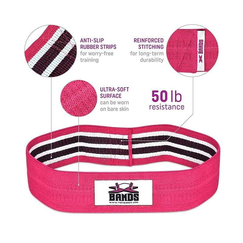 3-Pack Non-Slip Resistance Bands for Booty & Leg Workouts - Level 4 Fabric Exercise Bands for Home Gym, Yoga, Pilates & Fitness Training