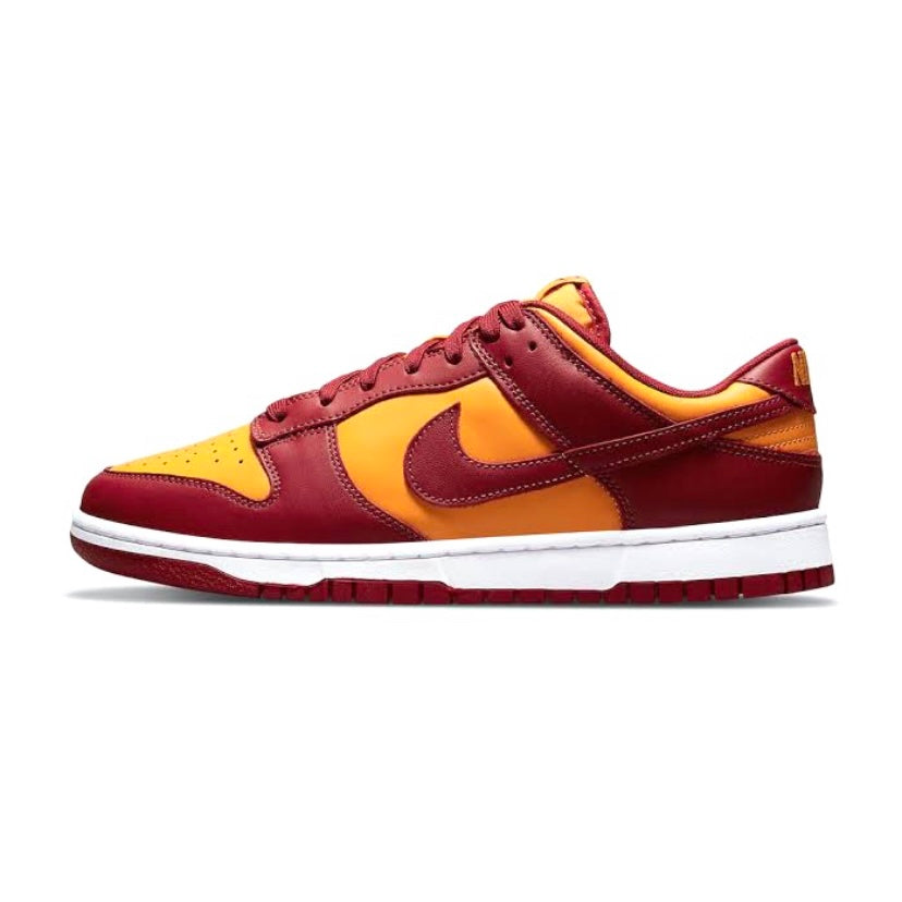 Nike Dunk Low Retro Men's Shoes - Midas Gold, Tough Red & White Colorway | Casual Sneakers for Streetwear & Everyday Fashion