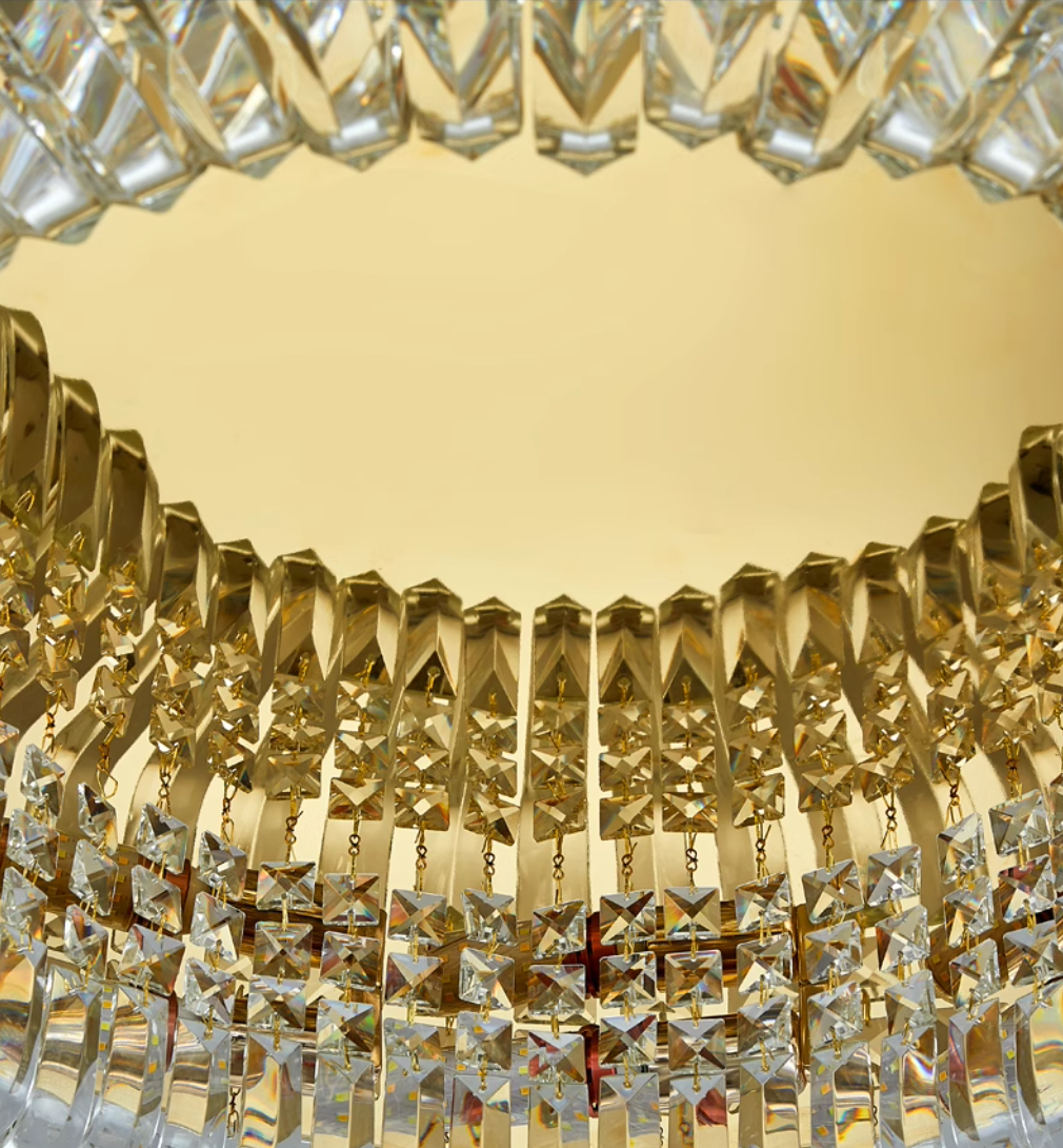 Modern LED Ceiling Light with Luxury K9 Crystal Design - Perfect for Living Room, Bedroom, and Dining Room Lighting