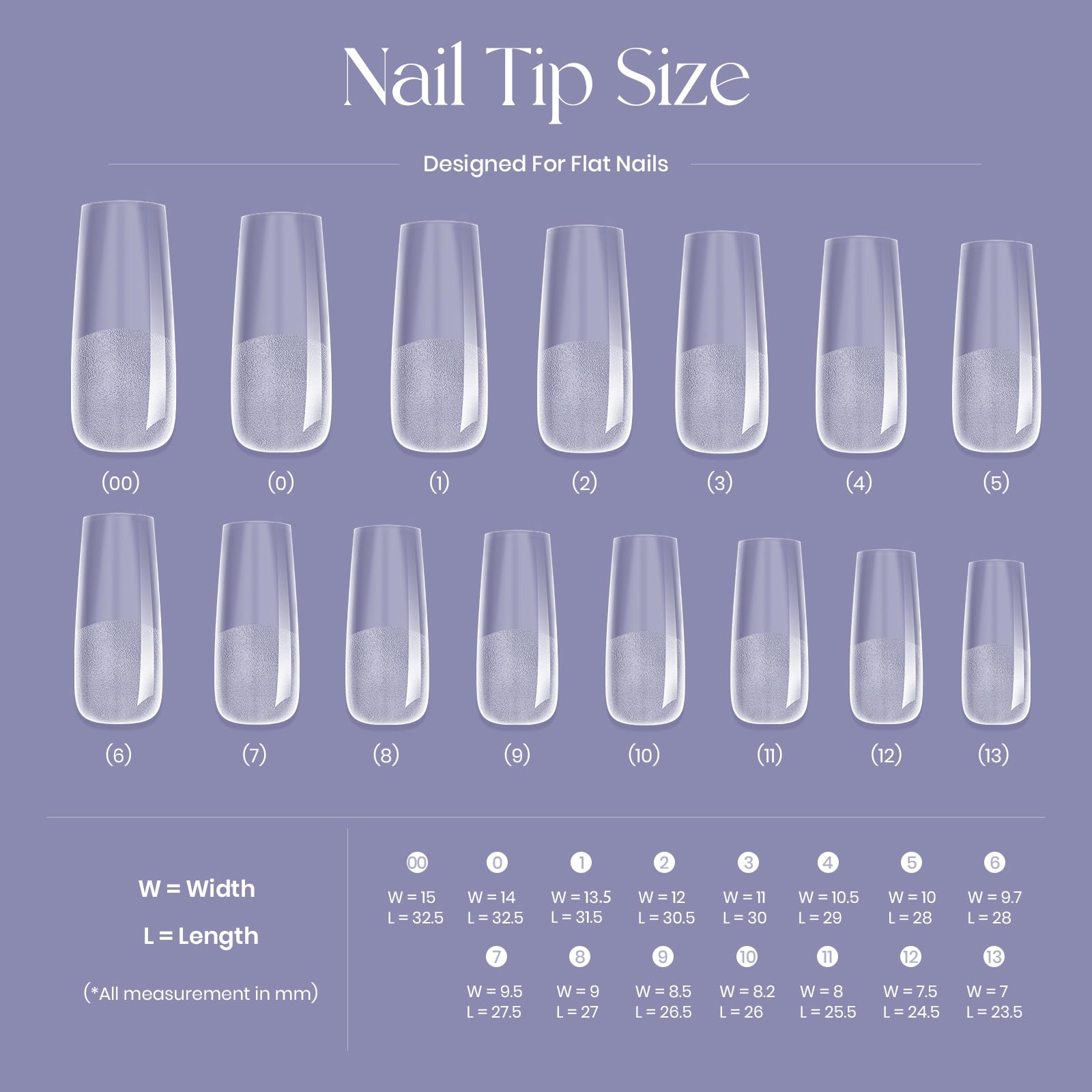 Premium Full Cover Gel Nail Tips - Long Square Thick Acrylic Press-on Nails with Pre-etched Design | Strong Clear False Nails with Matte Underside for Flat Nails | Perfect for Salon Quality Manicures, Special Occasions & Everyday Wear