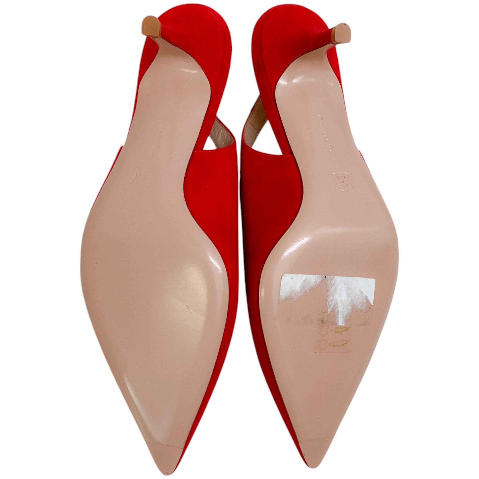 Gianvito Rossi Tabasco Red Suede Anna Slingback Pumps - Women's Luxury High Heels for Party, Wedding & Evening Events | Elegant Dress Shoes for Special Occasions