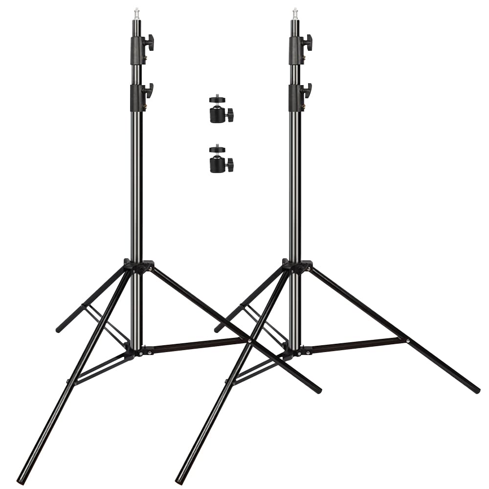 Heavy Duty 9.5ft Aluminum Alloy Light Stand with Spring Cushion - Adjustable Photography & Video Lighting Stand for Studio, Flash LED Lights, Ring Lights & Softboxes - Perfect for YouTube Videos, Portrait Photography and Live Streaming