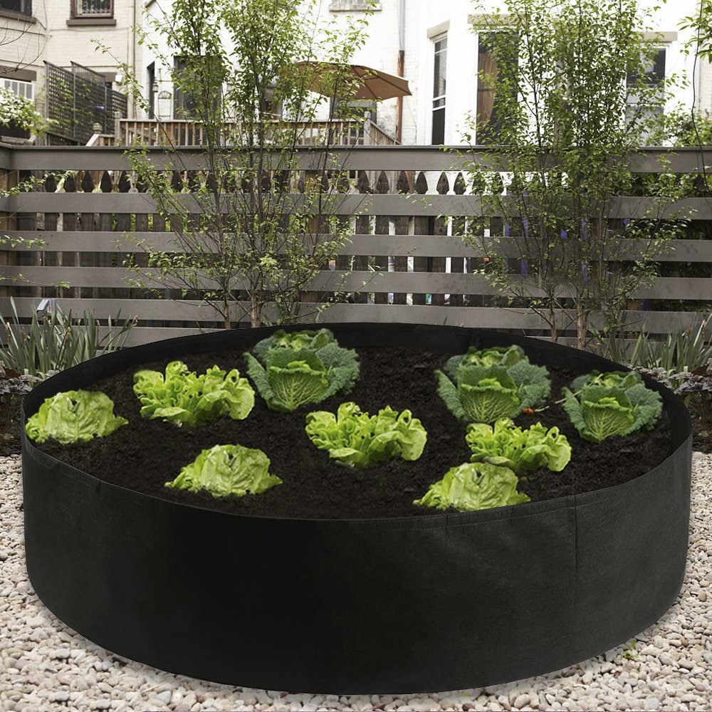 50 Gallon Round Fabric Grow Bag for Plants, Flowers & Vegetables - Breathable Garden Plant Bed, Raised Planting Container for Outdoor Gardening, Patio & Balcony
