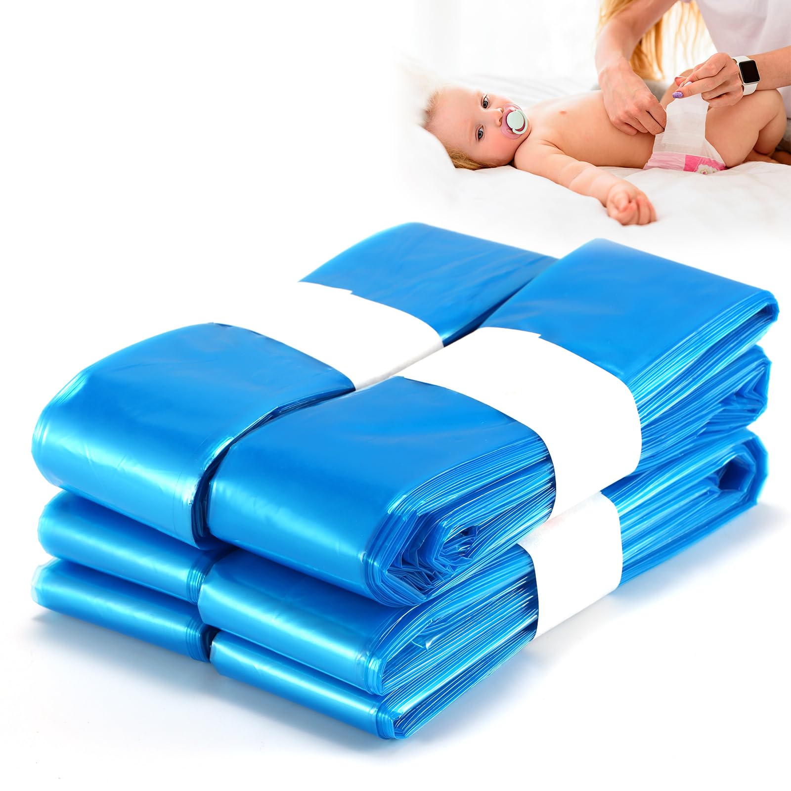 AOZBZ Scented Diaper Pail Refill Bags - 4 Pack | Compatible with Genie, Munchkin & Dekor Diaper Pails | Odor Control Baby Diaper Trash Can Replacement Bags (Cartridge Not Included) | Perfect for Nursery, Daycare & Home Diaper Disposal