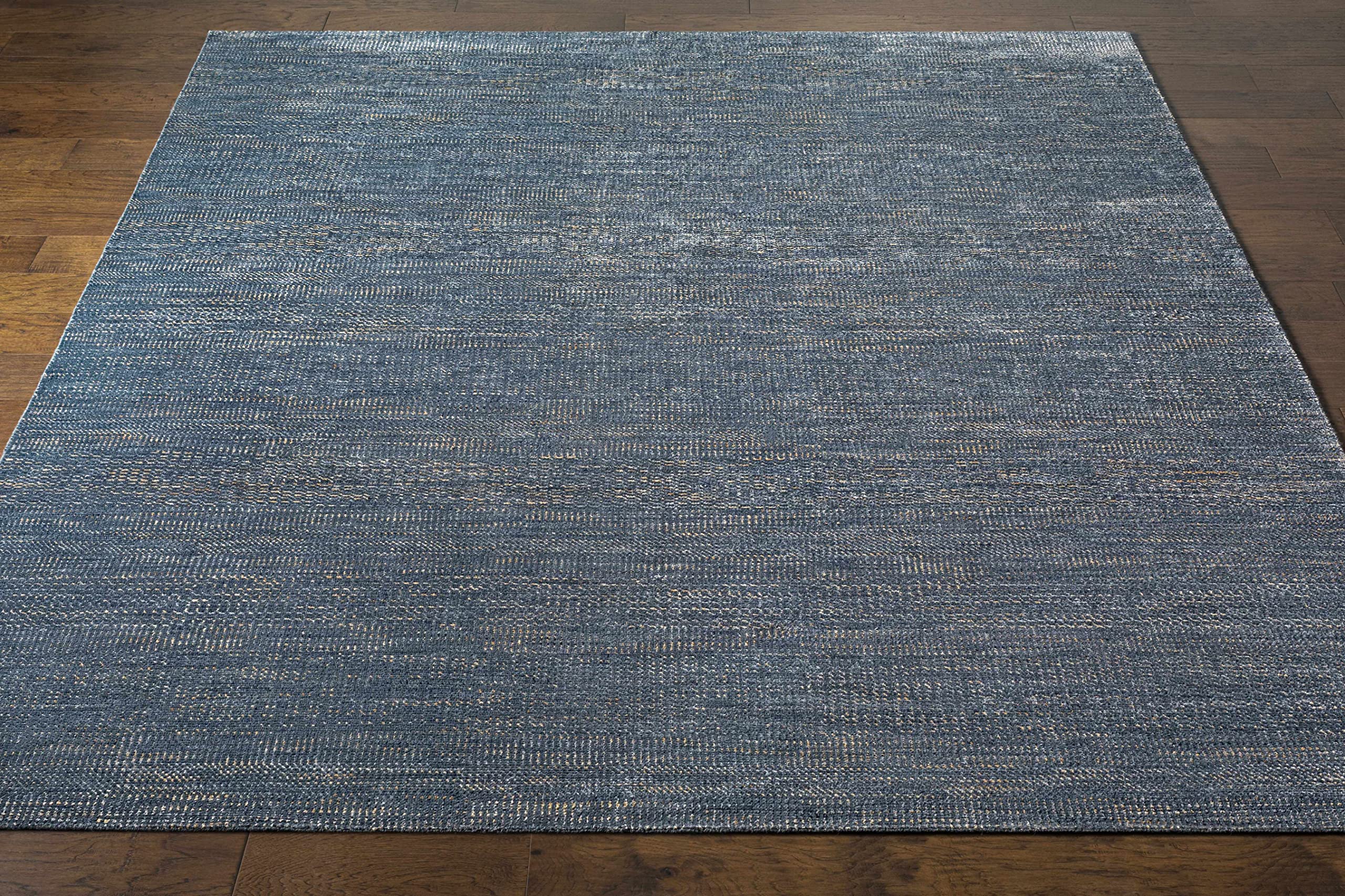 Modern Navy Blue Wool Area Rug 2' x 3' - Soft Handmade Tufted Rug for Living Room, Bedroom & Nursery - Non-Slip Denim Teal Accent Rug - Perfect for Home Decor, Cozy Spaces & High Traffic Areas