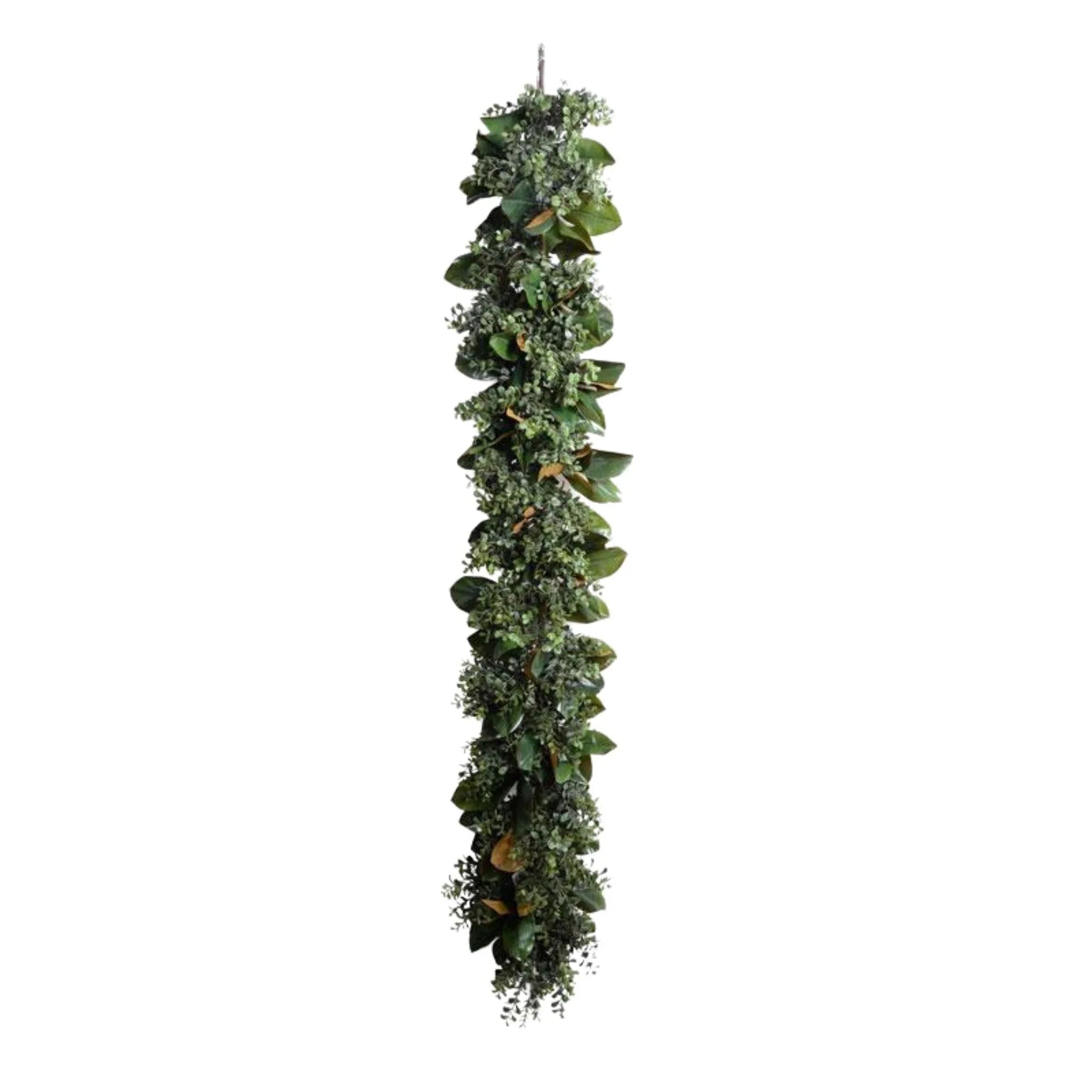 6' Boxwood and Magnolia Leaf Garland - Artificial Greenery for Home Decor, Weddings, and Holiday Wreaths - Perfect for Mantels, Staircases, and Party Backdrops