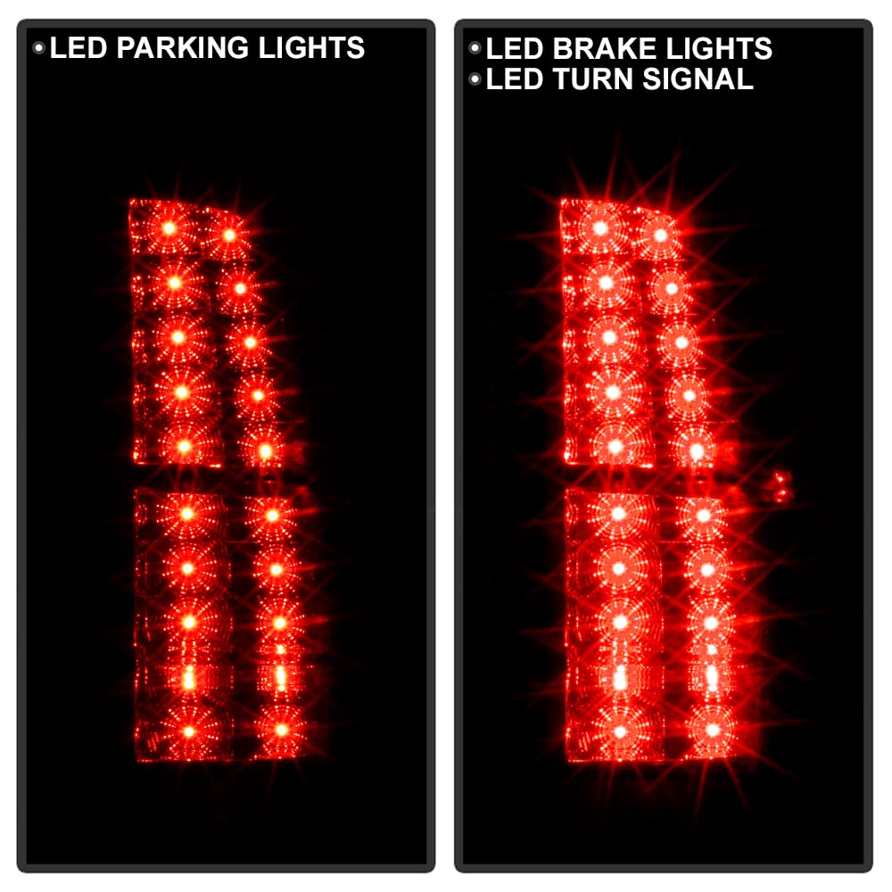 ACANII Black LED Tail Lights Brake Lamps Pair Set - Compatible with 2007-2013 Chevy Avalanche (Driver & Passenger Side) - Durable Replacement for Enhanced Visibility & Safety - Perfect for Night Driving, Off-Roading & Custom Car Upgrades