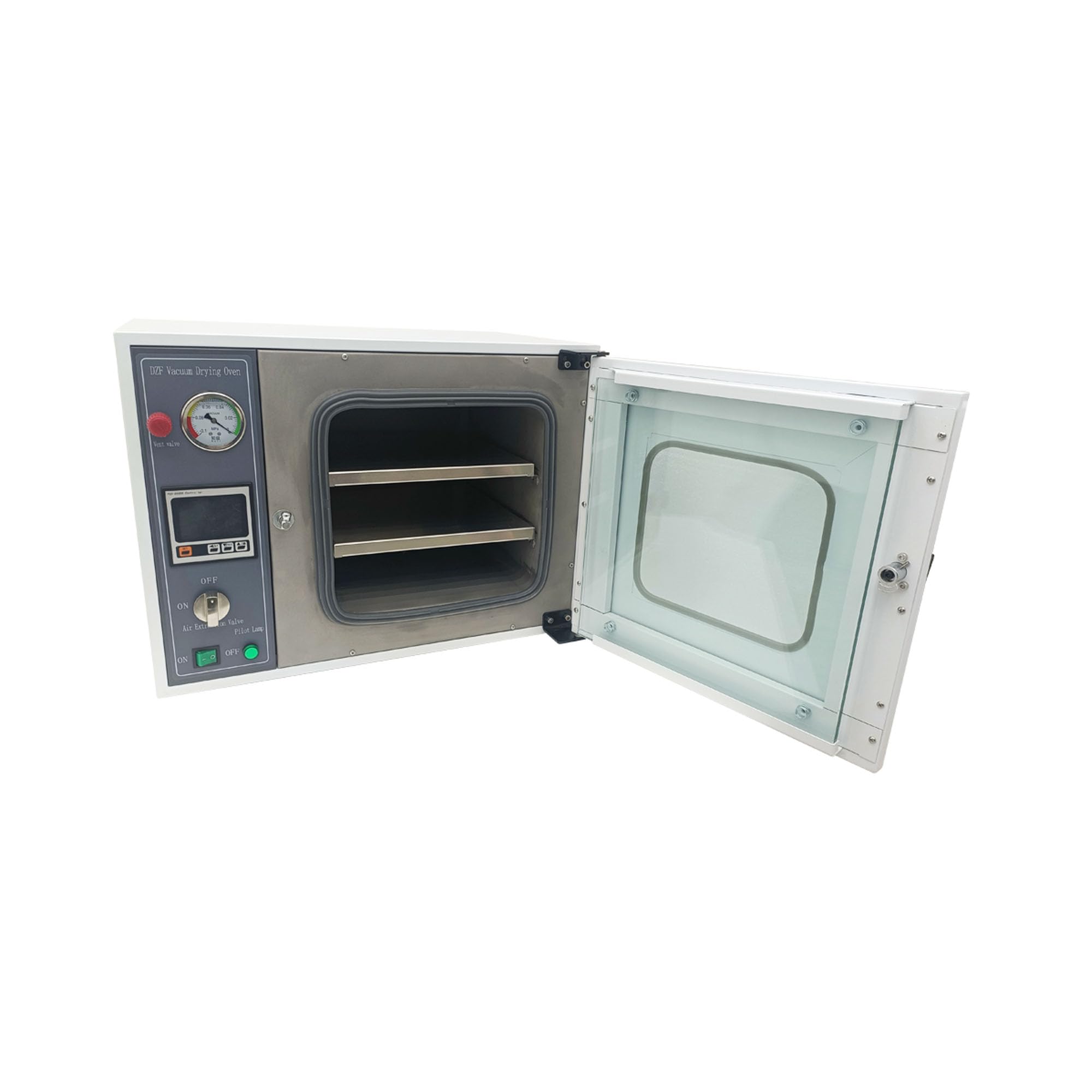 110V 0.9Cu ft Vacuum Drying Oven with 304 Stainless Steel Inner Liner, LCD Display & Silicone Oil Pressure Gauge - 600W for Lab, Jewelry Making, and Electronics Drying